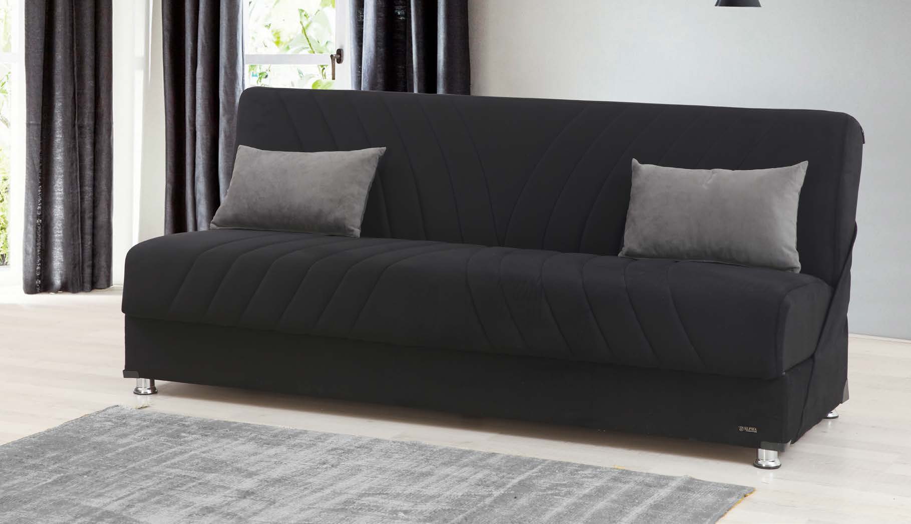 Black fabric deals futon