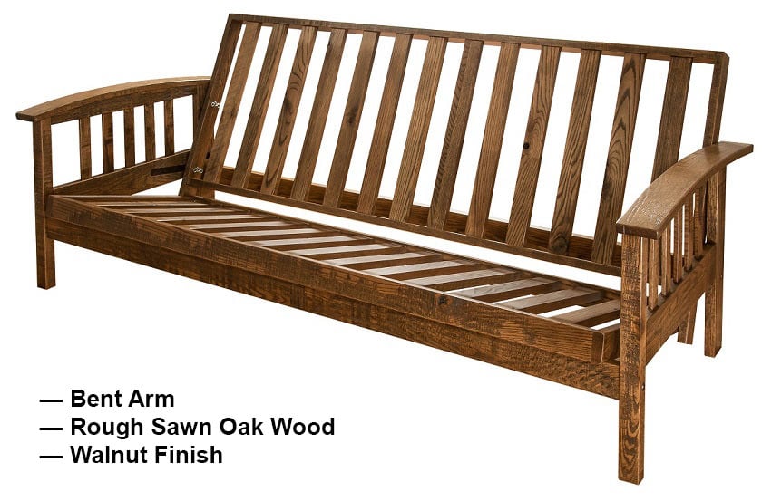 Bent Arm Mission Amish Made Futon Frame by Comfort Pure