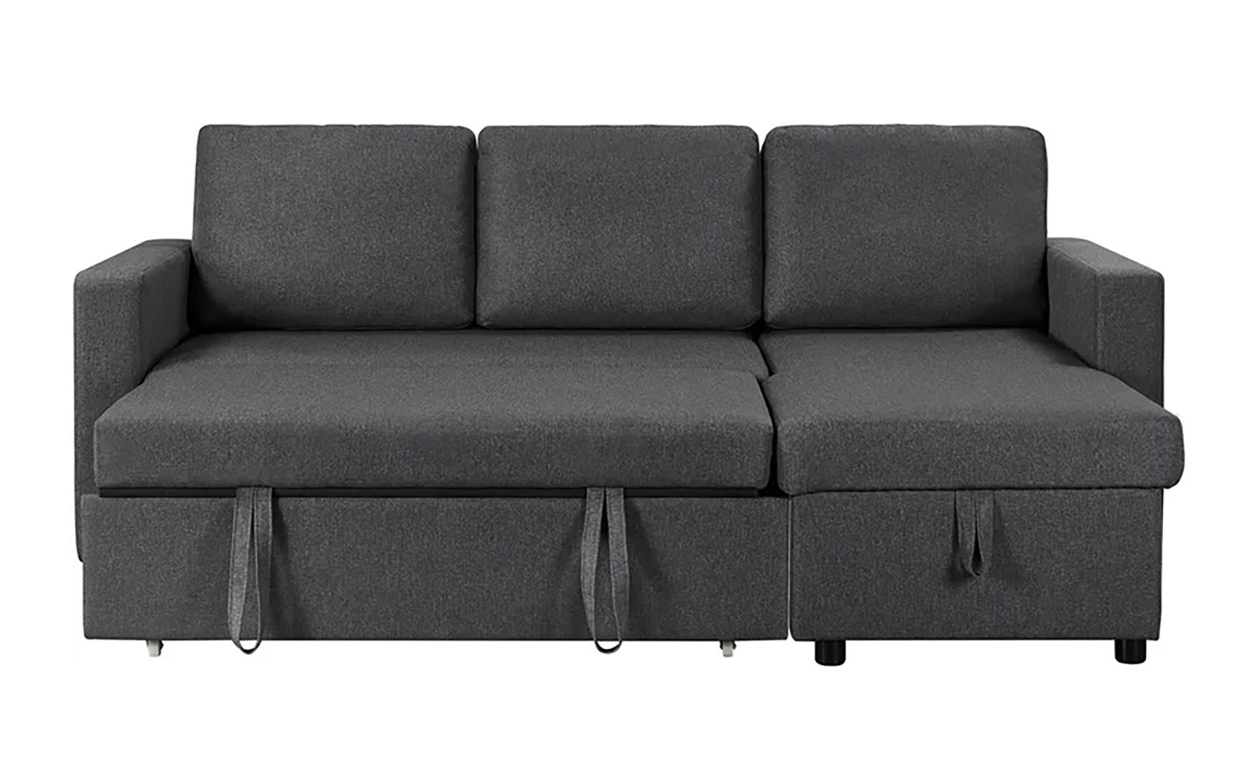 Avila Reversible Sectional Sofa Bed Dark Gray w/Storage by Prestige  Furnishings