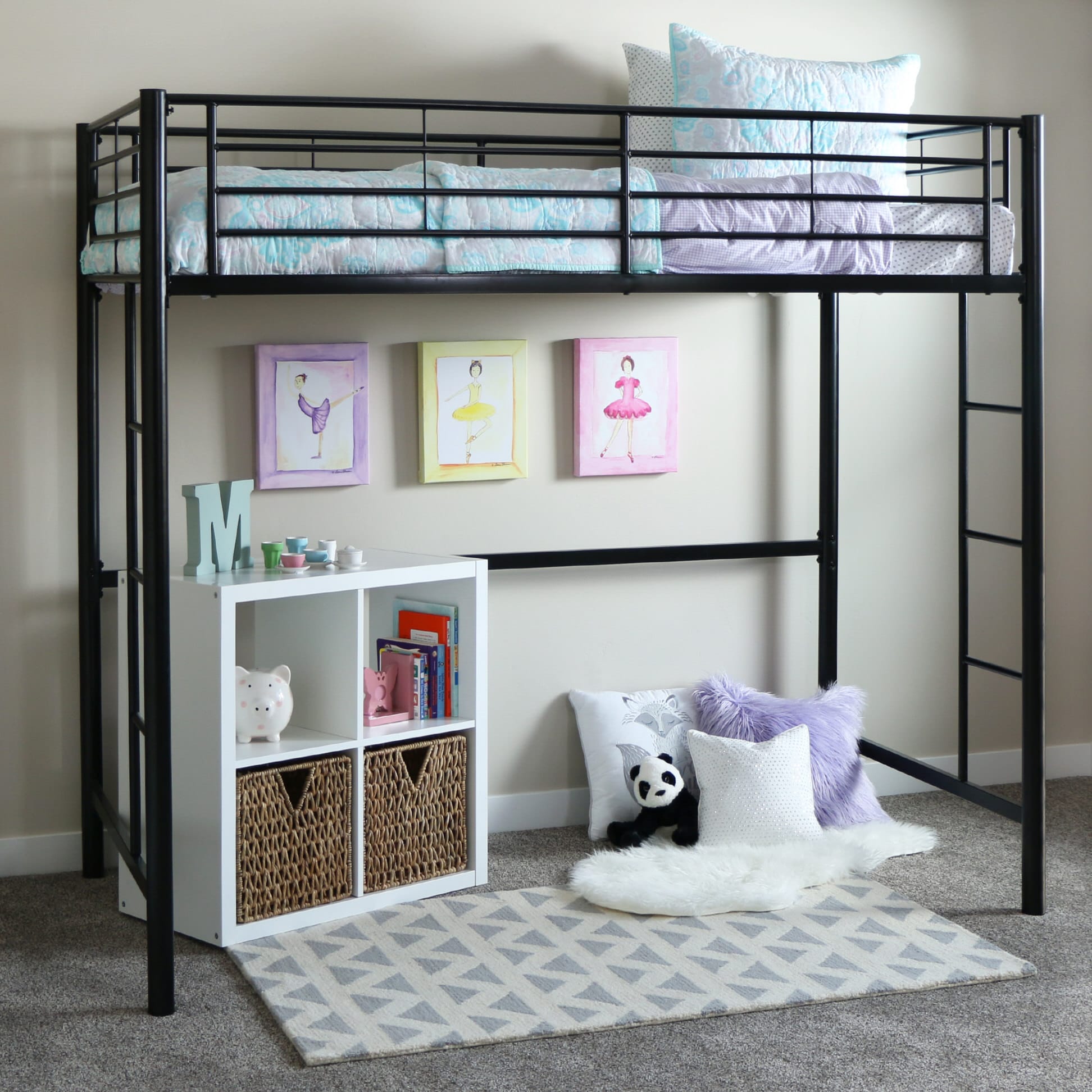 Sunset Twin over Loft Bunk Bed Black at Futonland