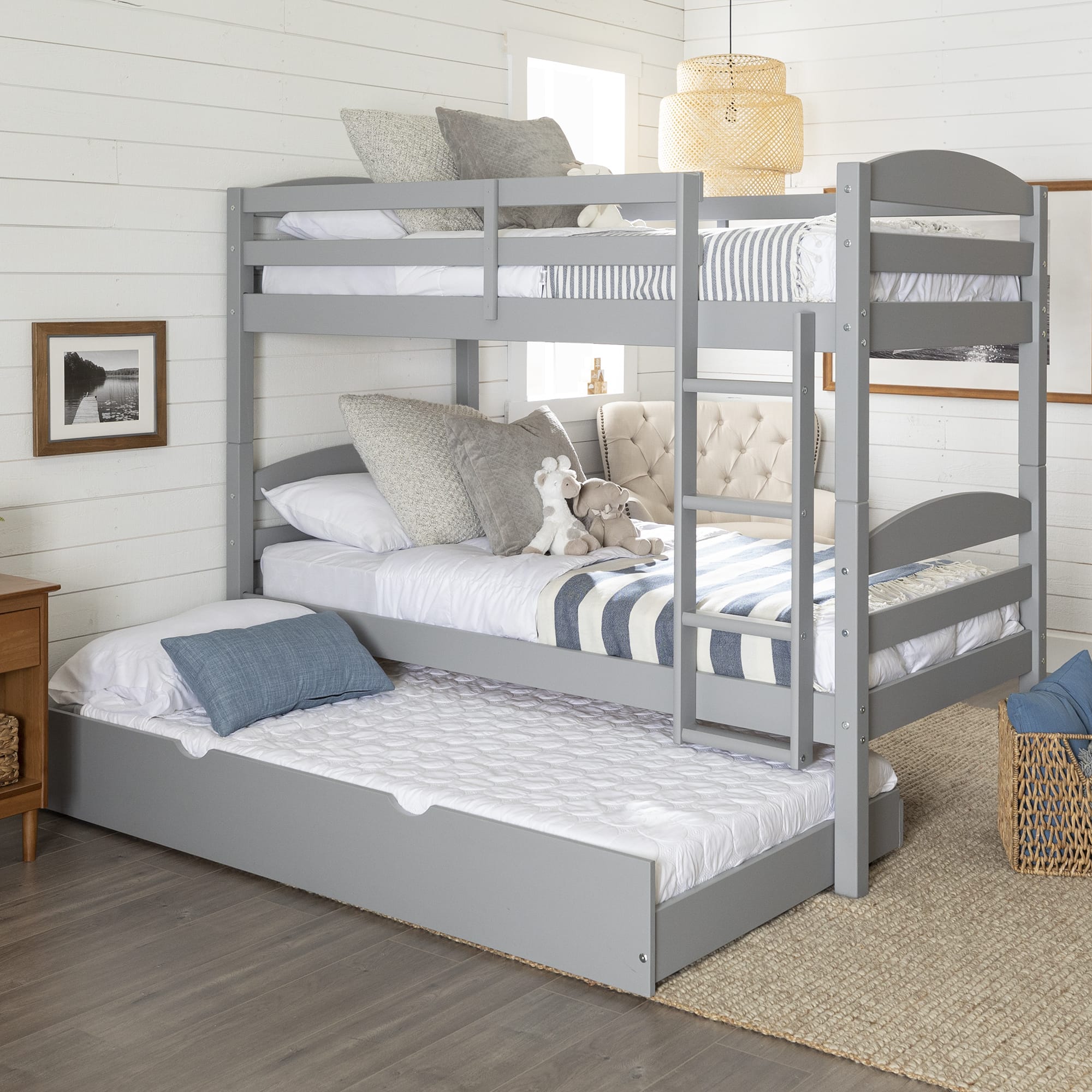 Carolina Twin over Twin Bunk Bed - Gray by Walker Edison