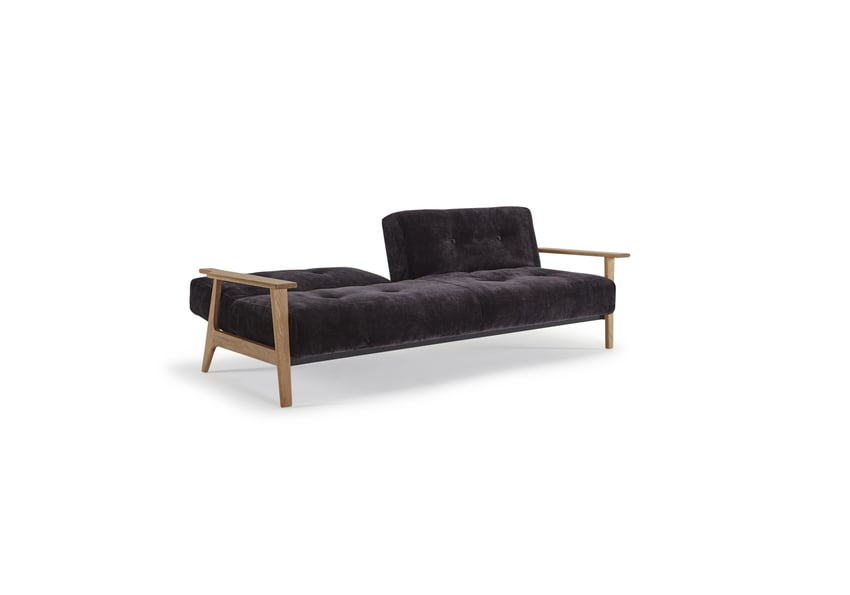 Buri Sofa Bed w/Frej Arms Chenille Charcoal by Innovation