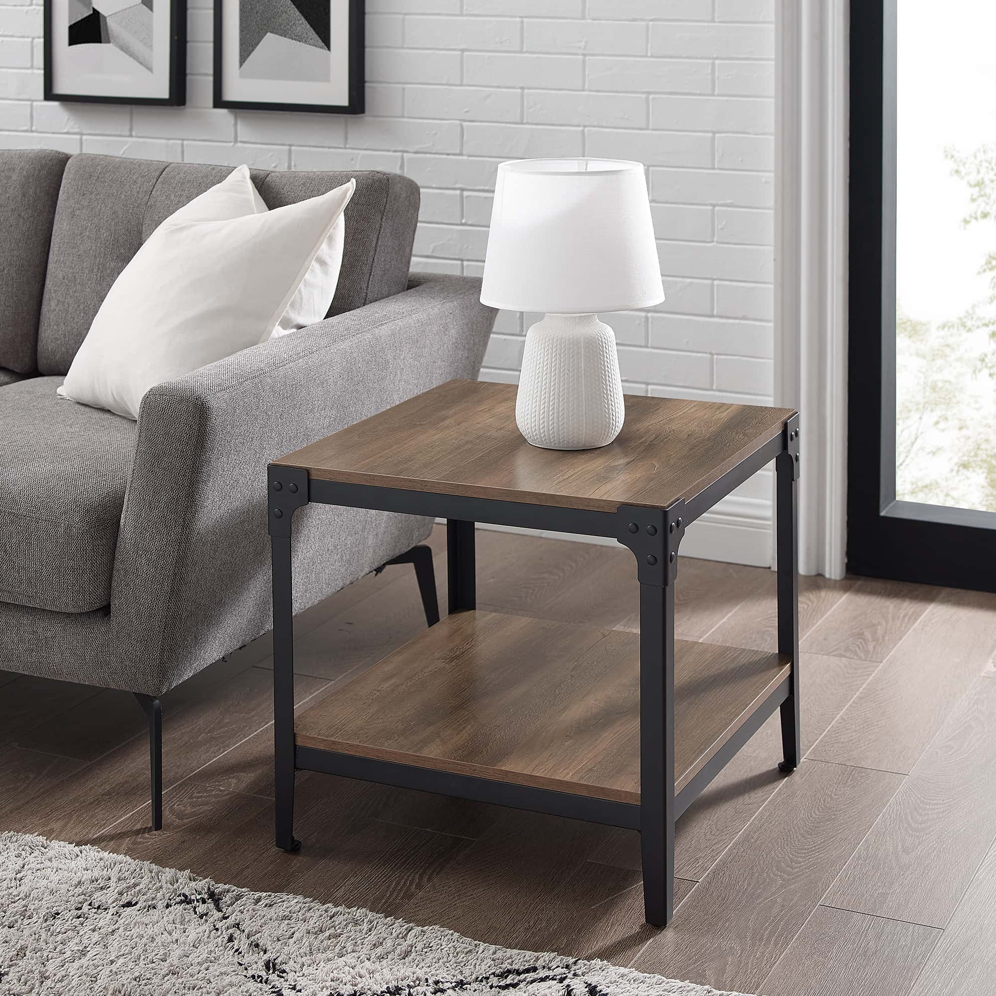 Walker edison rustic sale wood end table