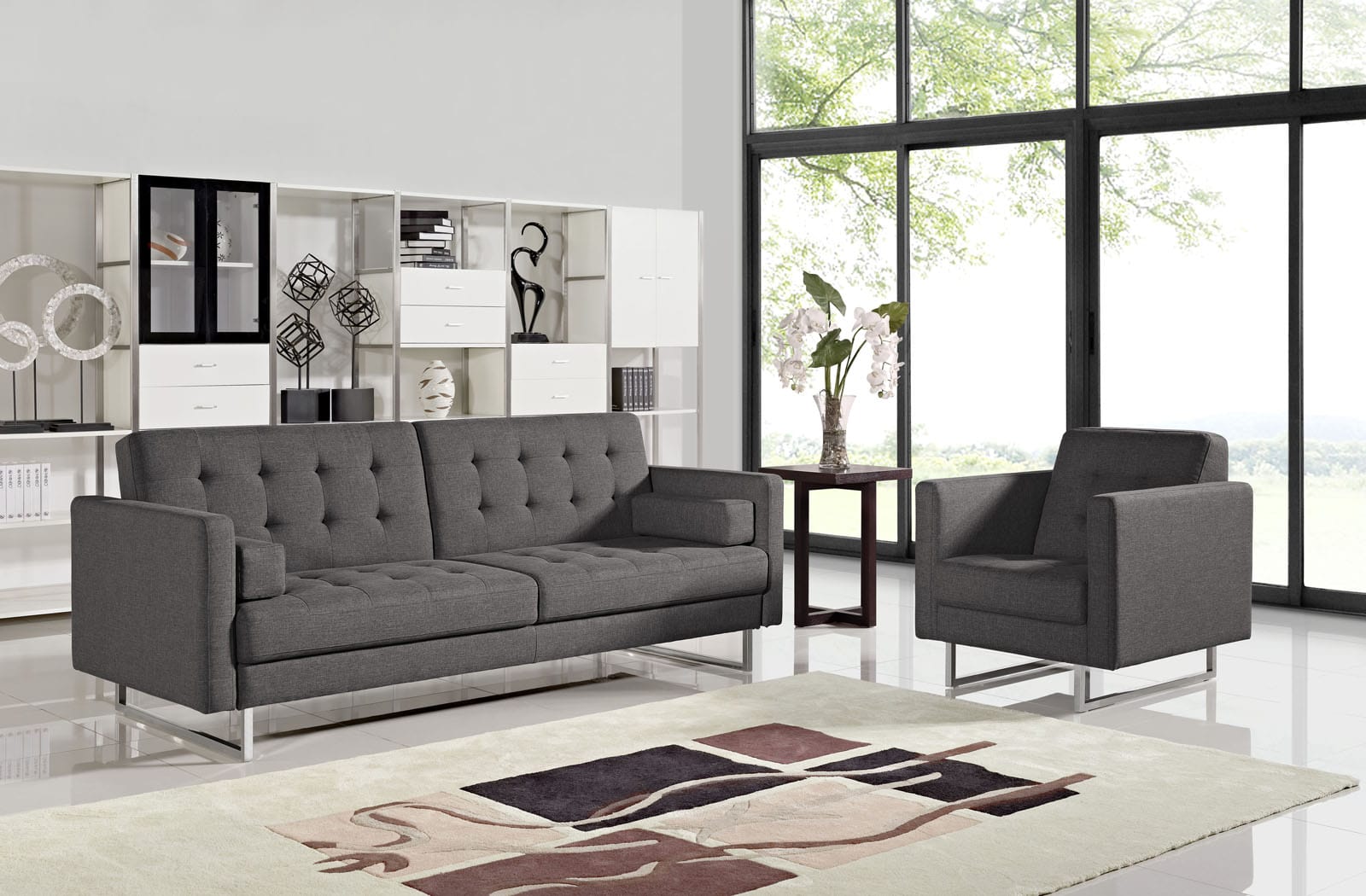 Chicago Gray Fabric Sofa Bed By Esf