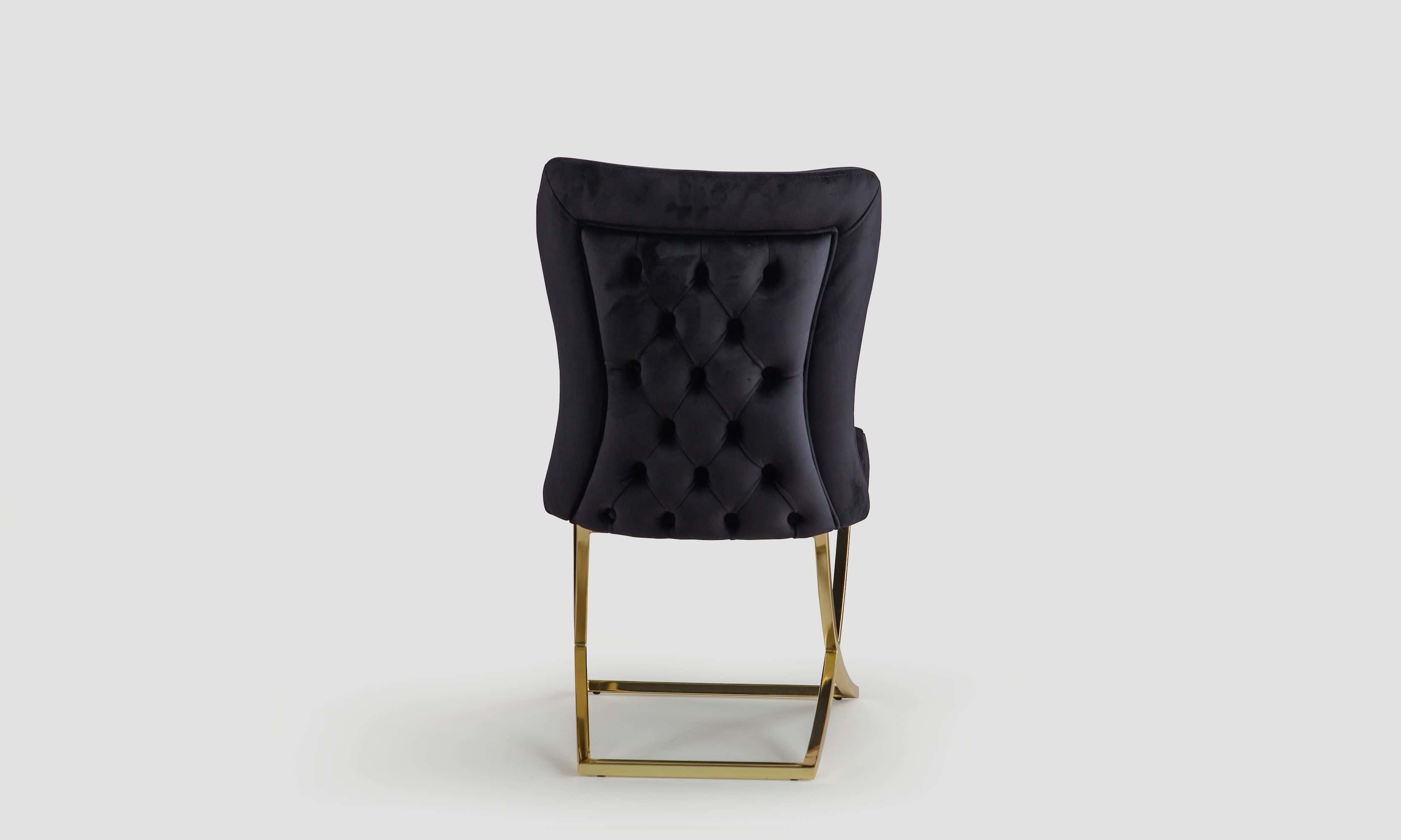 Royal Velvet Black/Gold Accent Chair (Set of 2) by Casamode
