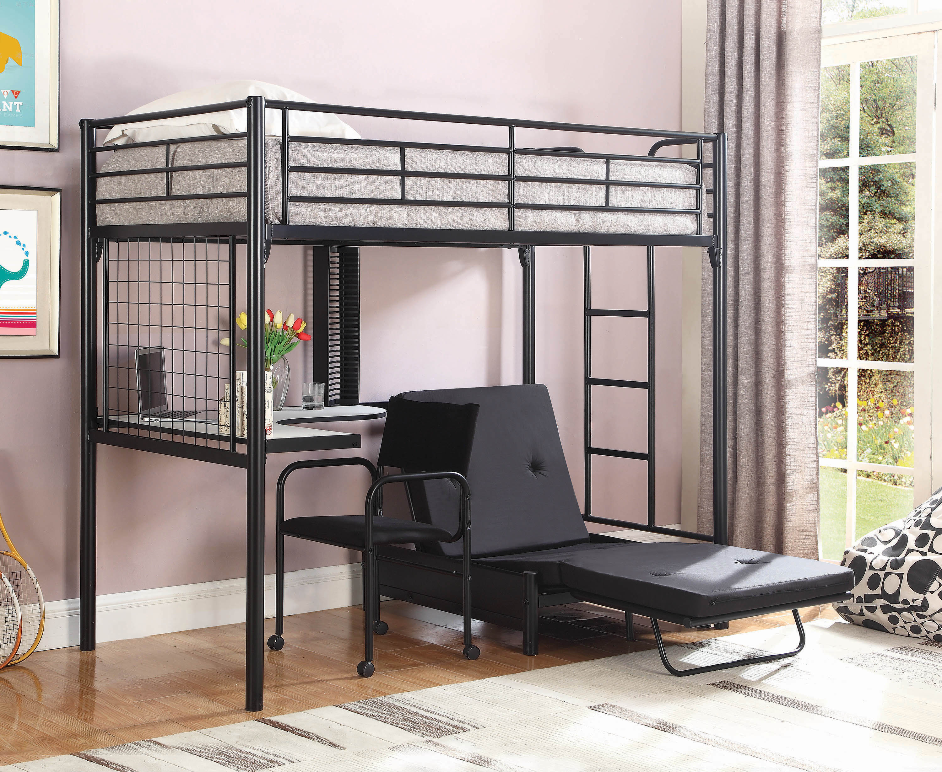 futon bunk bed with desk