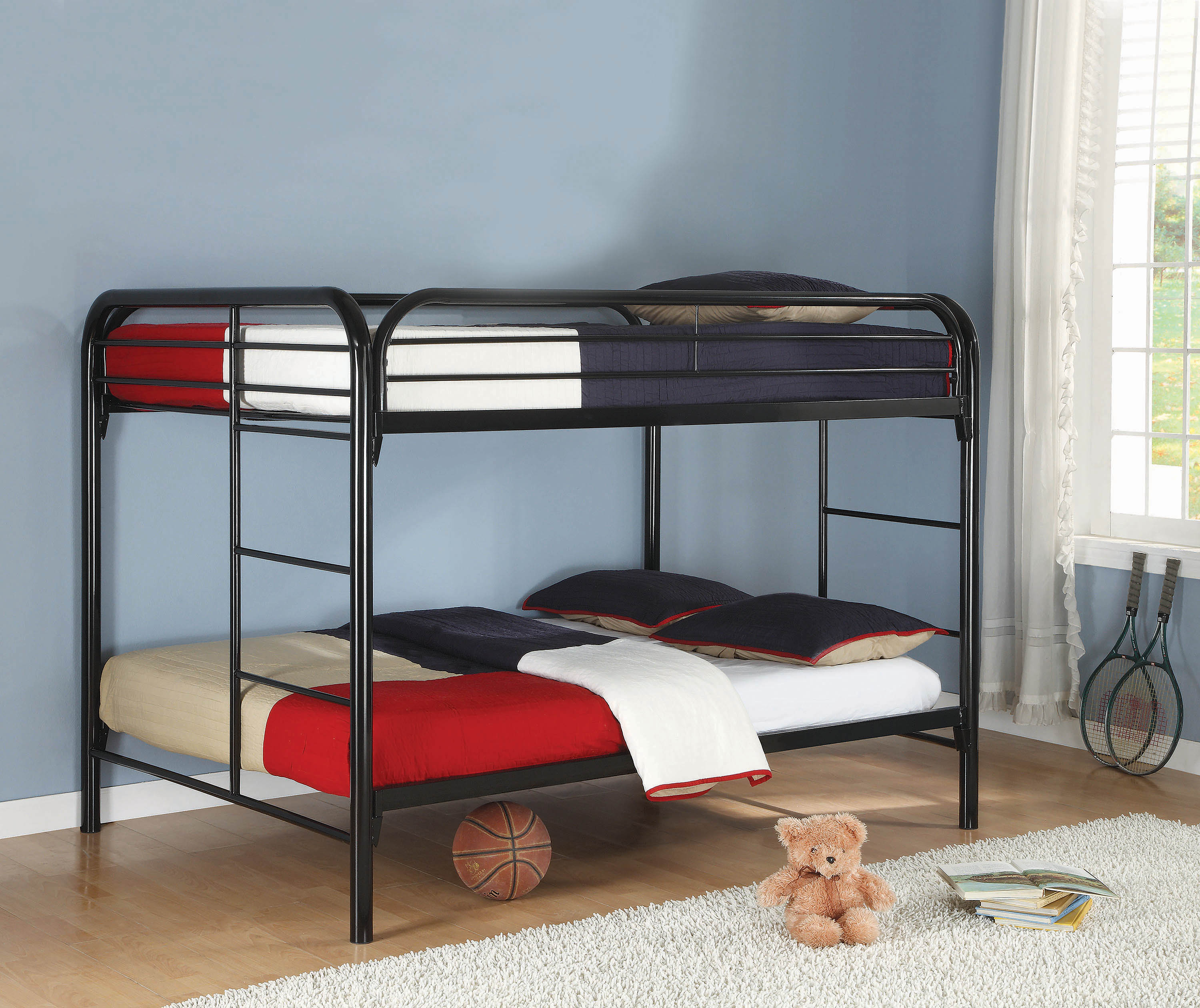 black full over full bunk beds