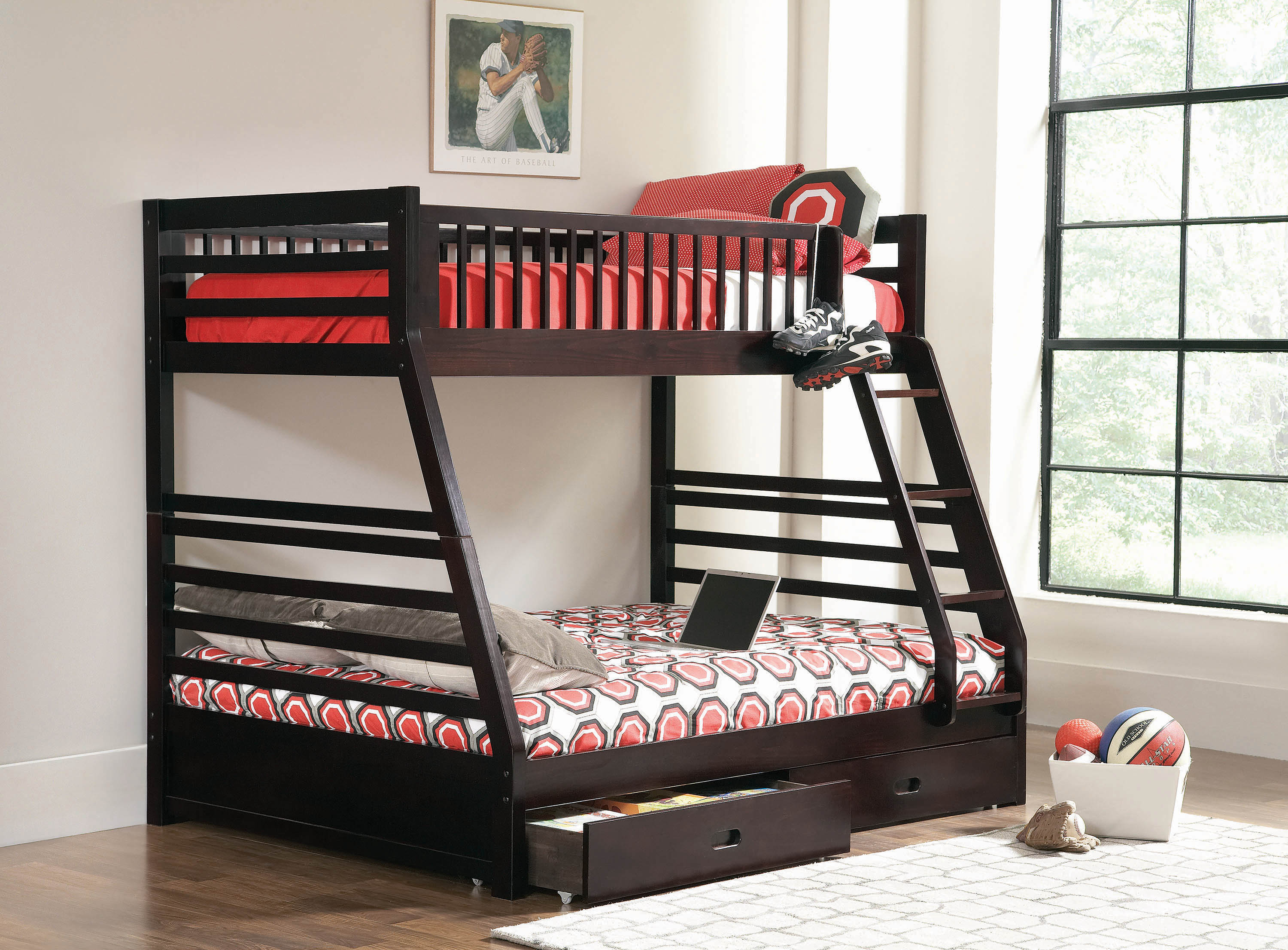 Ashton Cappuccino Twin Over Full Bunk Bed By Coaster