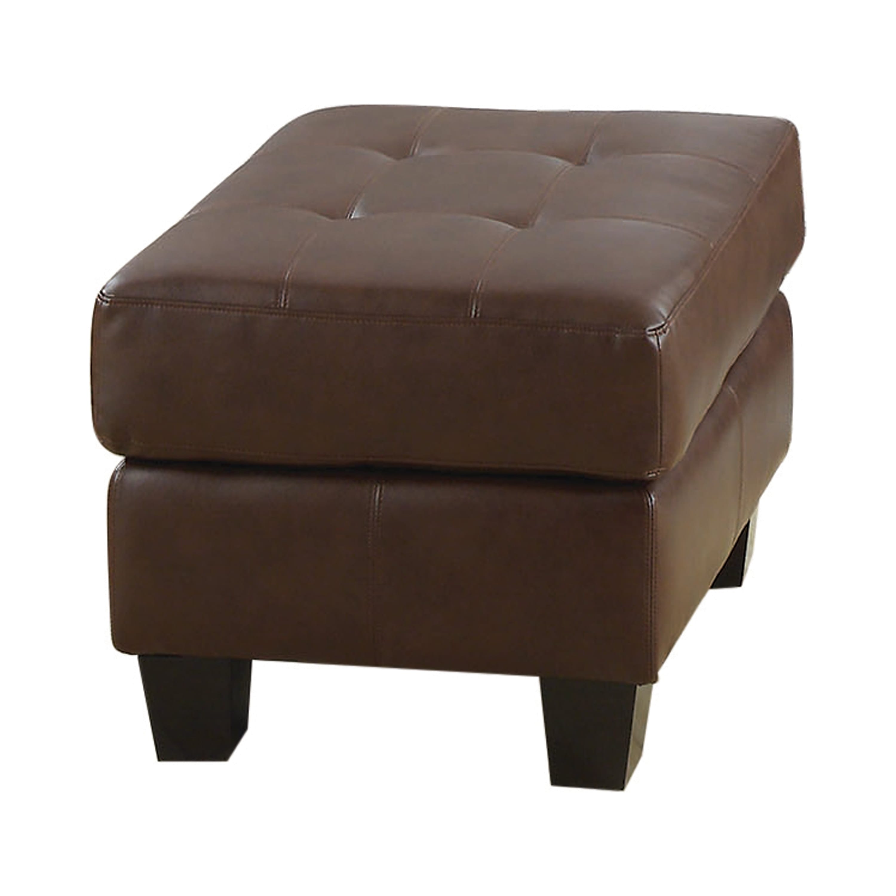 Samuel Dark Brown Tufted Ottoman By Coaster Fine Furniture