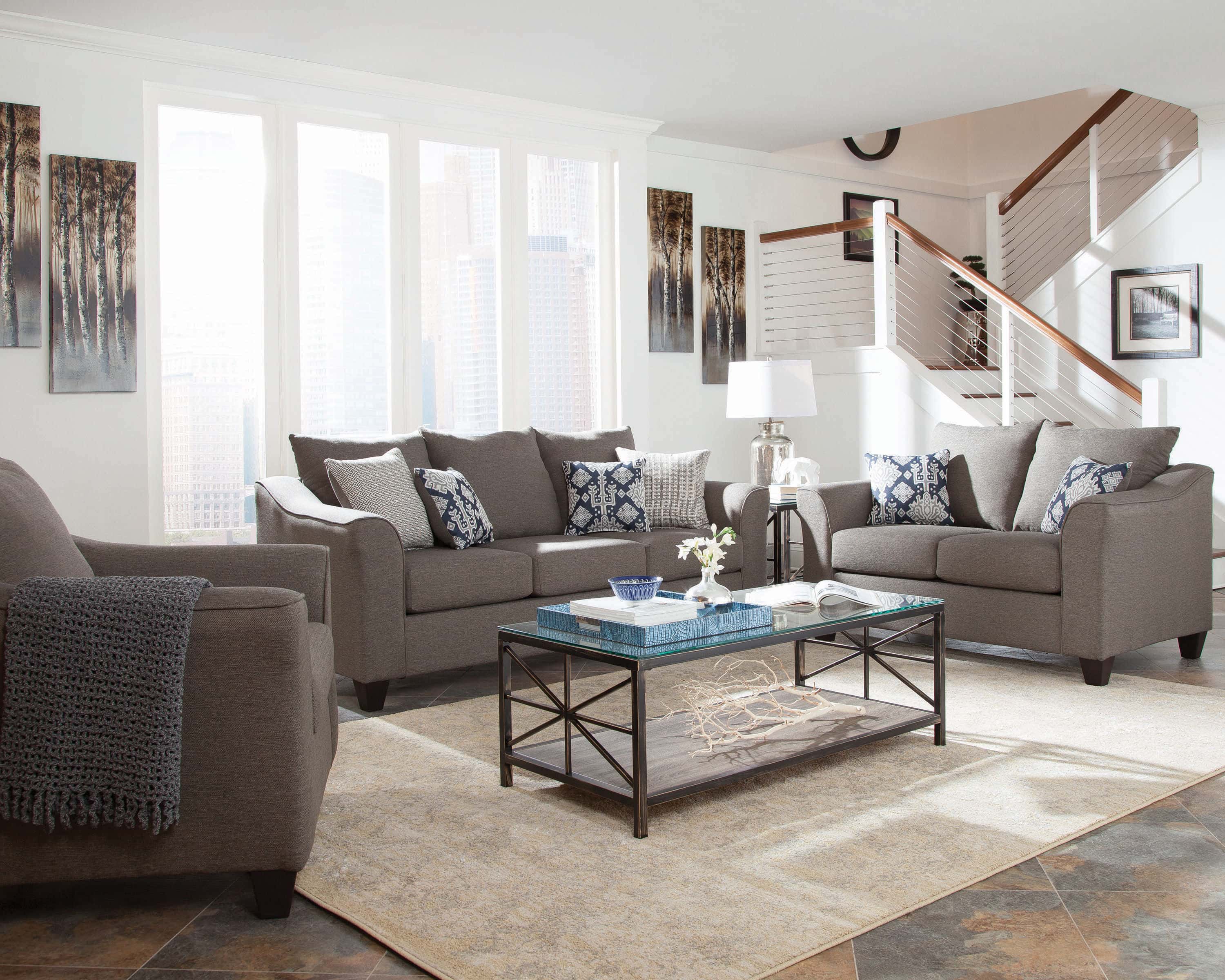 Salizar Gray Flared Arm Sofa by Coaster