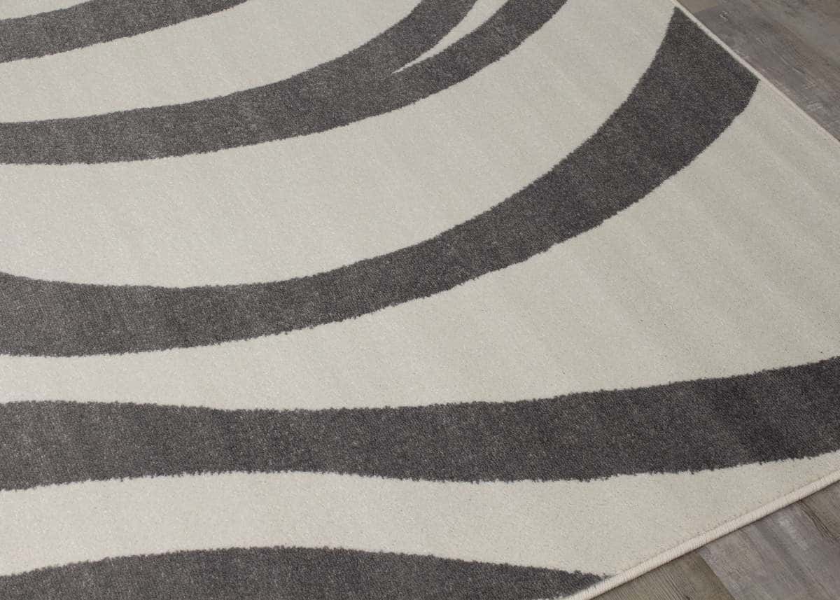 Century Cream Grey Curvilinear Lines Rug at Futonland