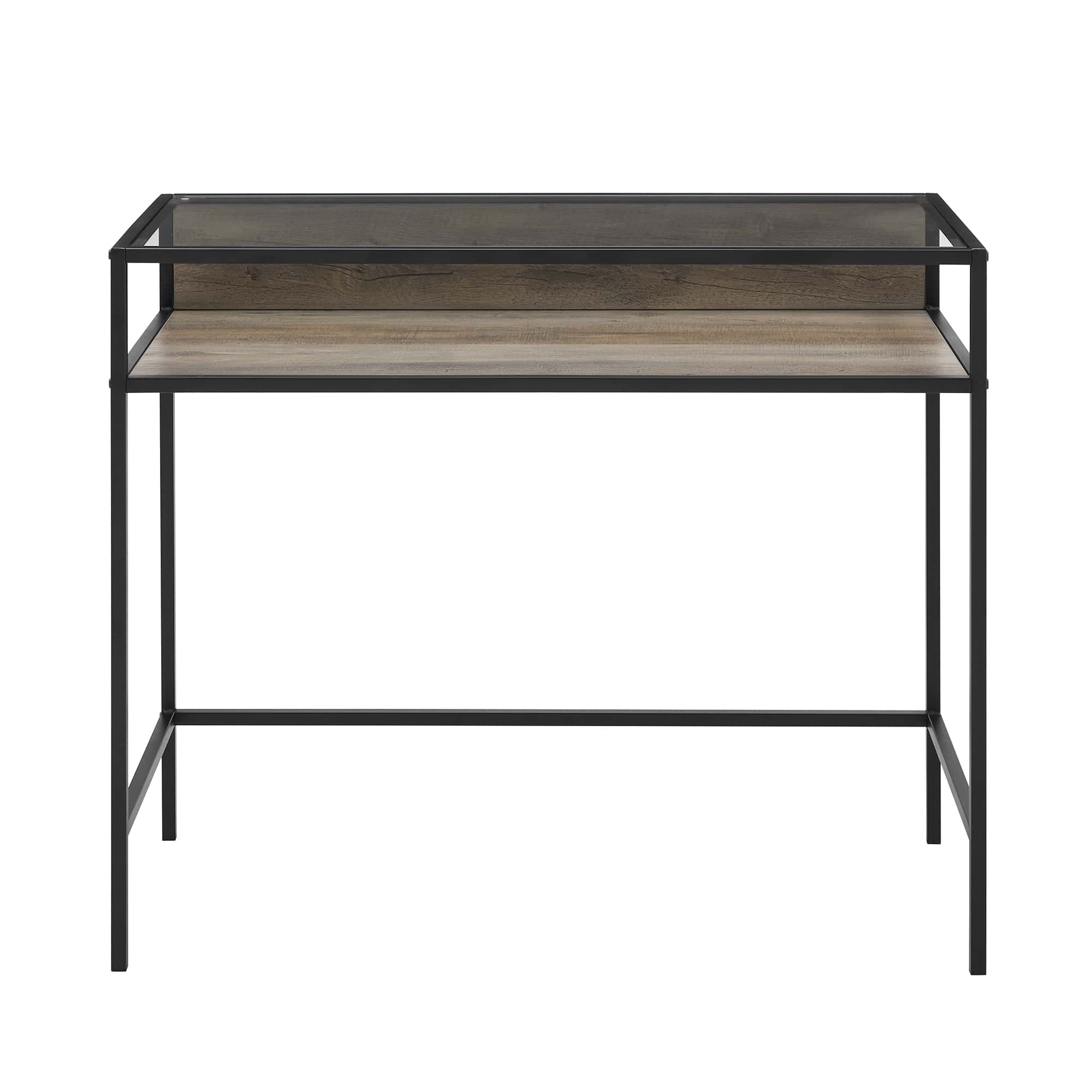 35 Inch Industrial Computer Desk - Grey Wash at Futonland