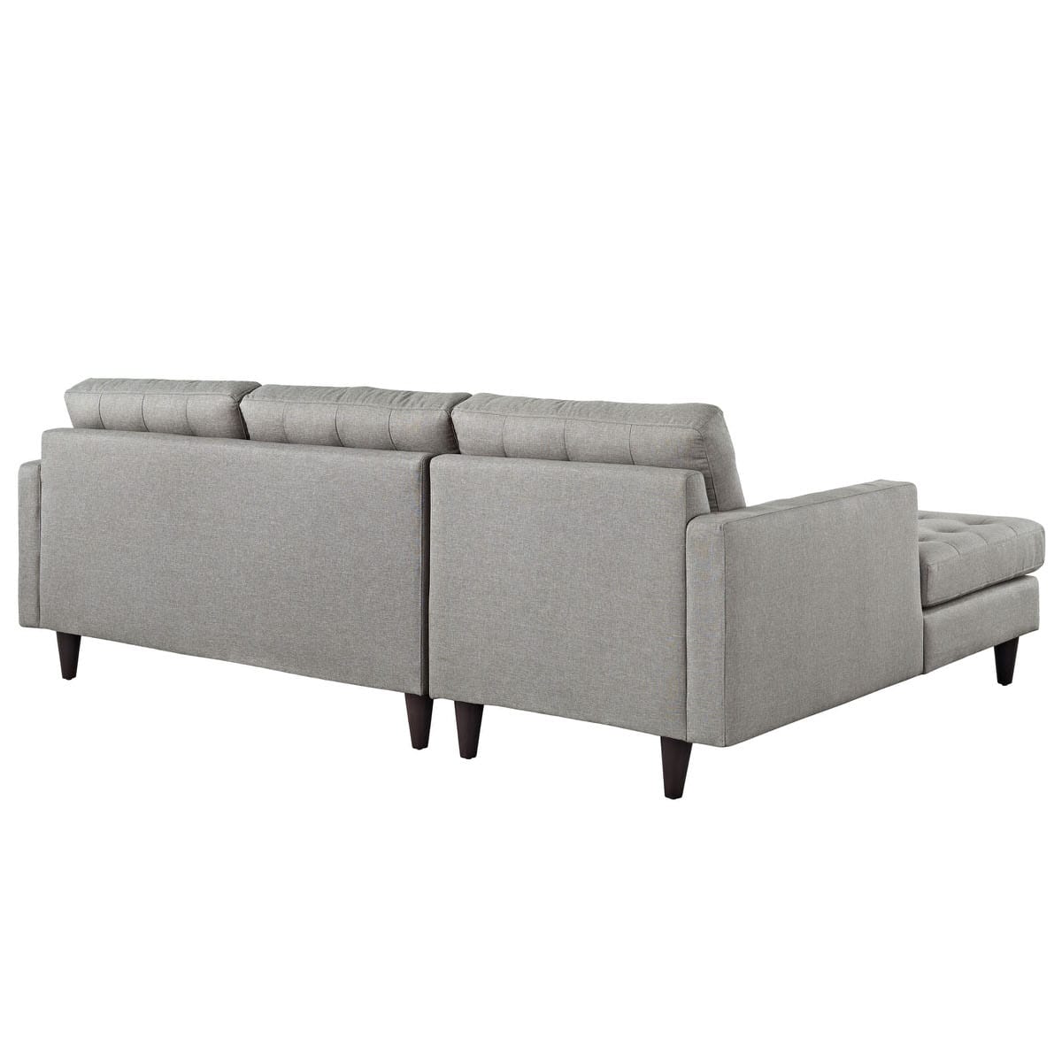 Empress LeftFacing Upholstered Sectional Sofa Light Gray by Modern Living