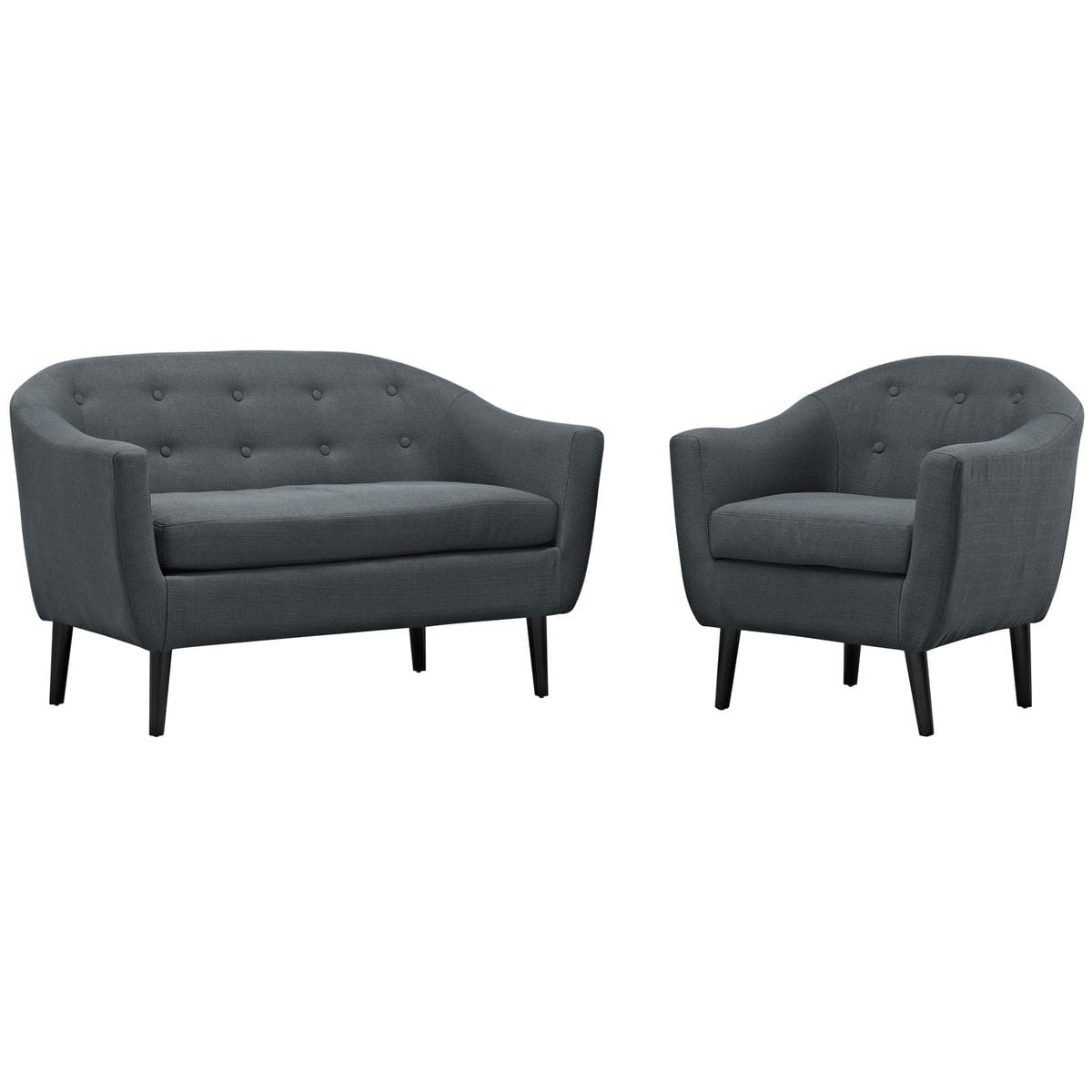 Wit 2 Piece Living Room Set Gray by Modern Living
