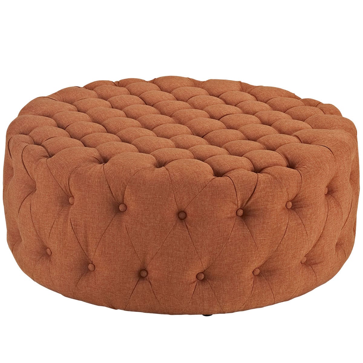 Amour Upholstered Fabric Ottoman Orange by Modern Living