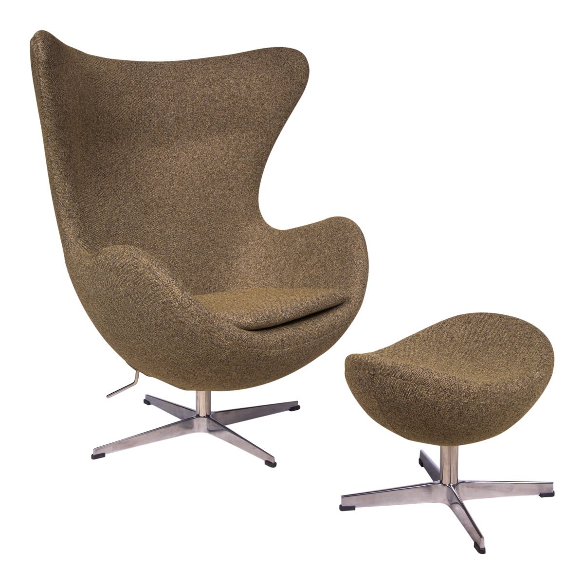 Egg Arne Jacobsen Style Oatmeal Chair Ottoman by LeisureMod