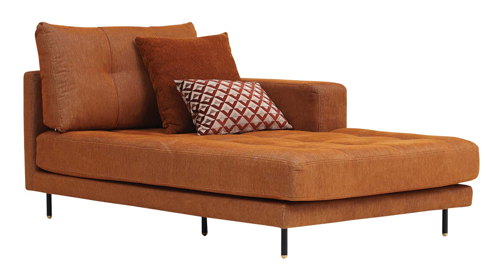 Arte Right Hand Facing Chaise Module Sofa Orange by Enza Home