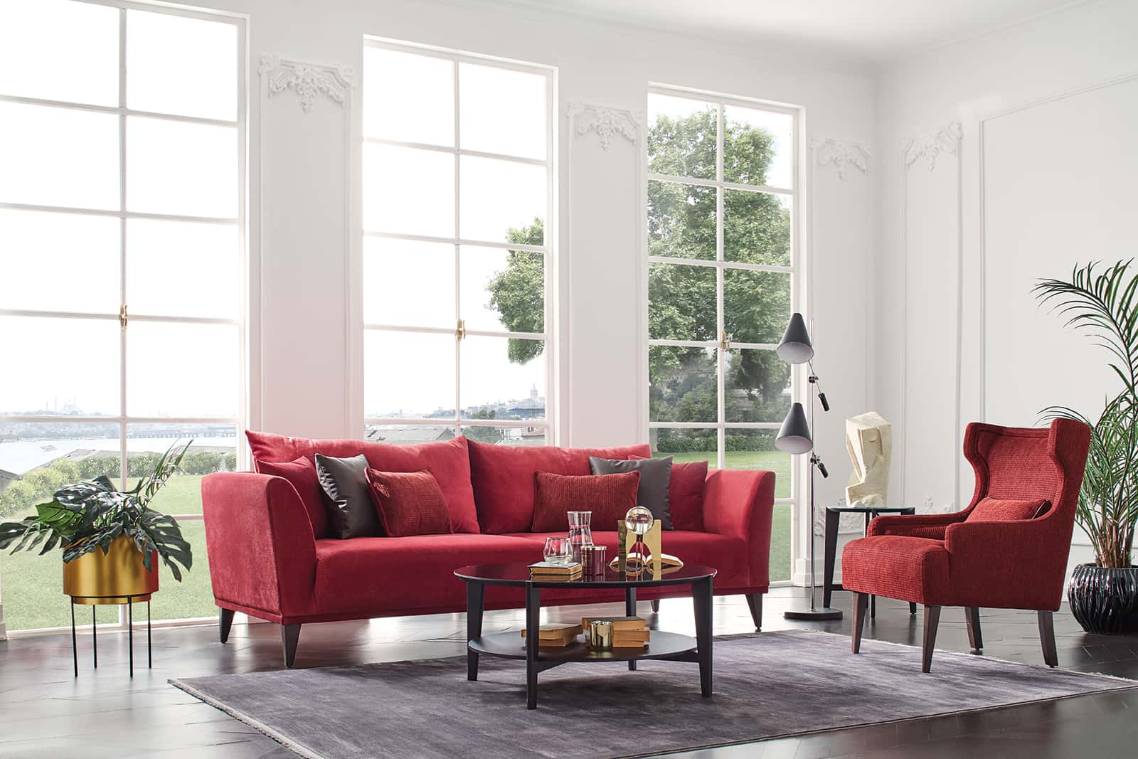 Gravity Plus 3 Seater Sofa Red by Enza Home