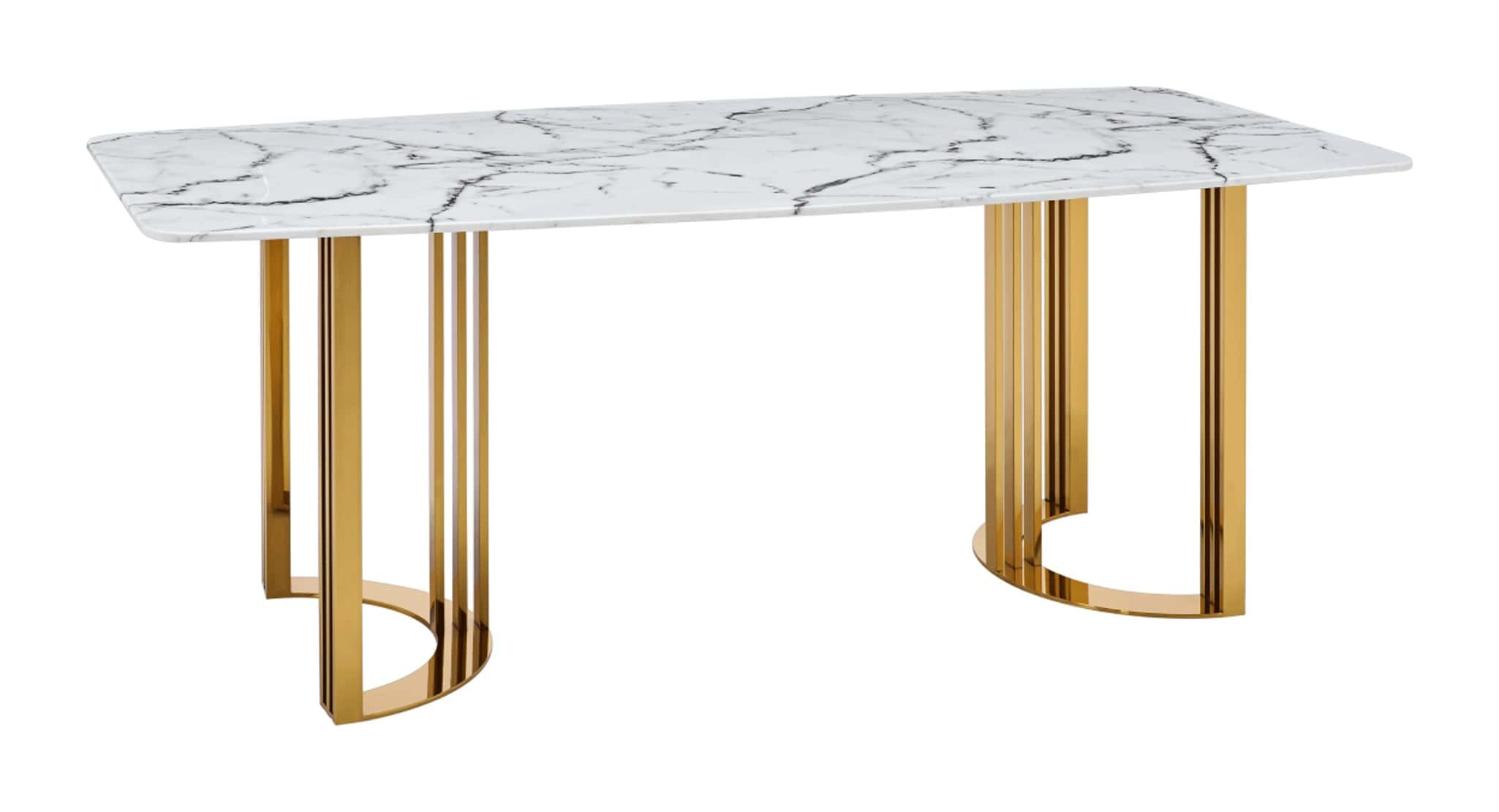 131 Gold Marble Dining Table at Futonland