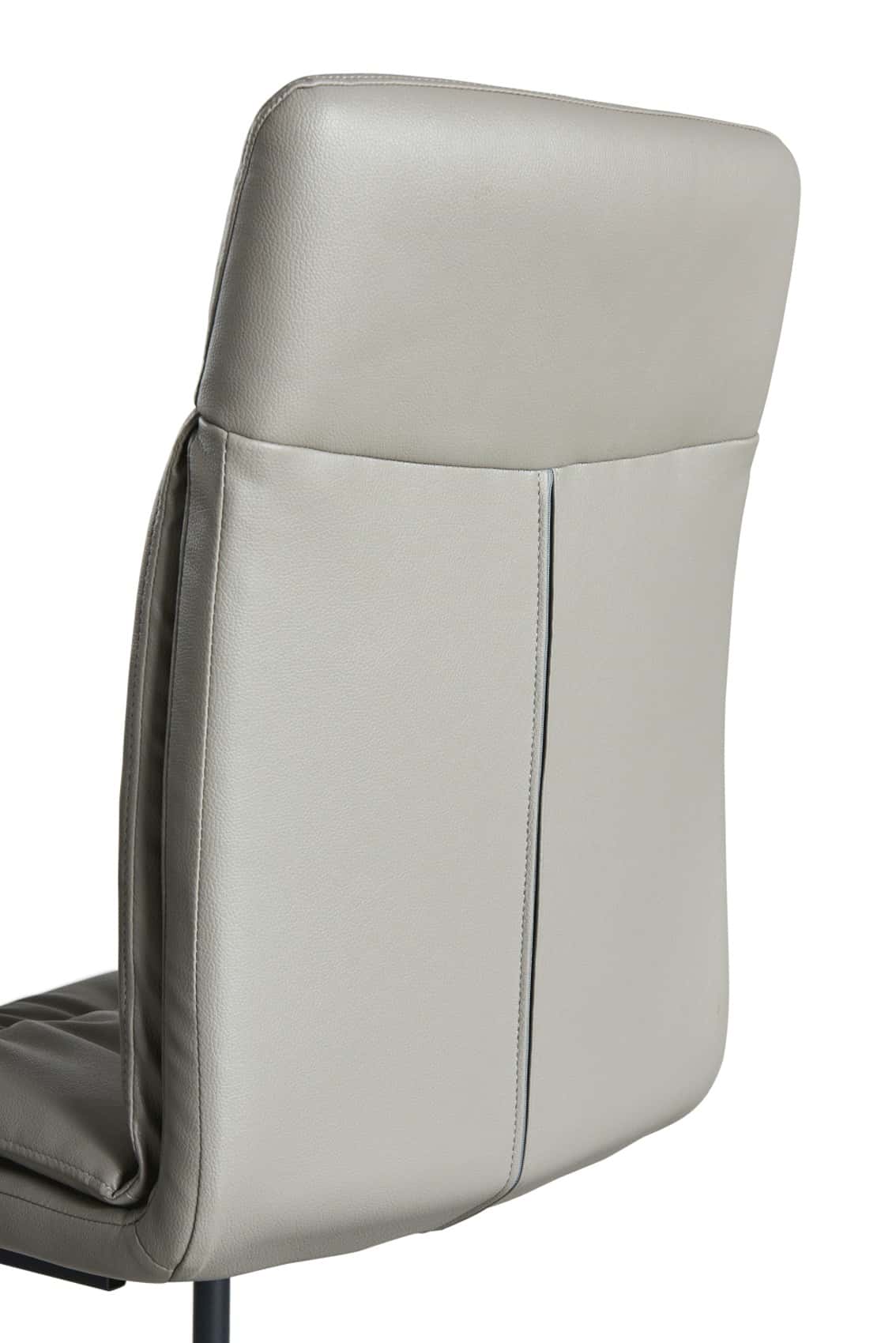 1254 Grey Leather Dining Chair - Thumbnail 5