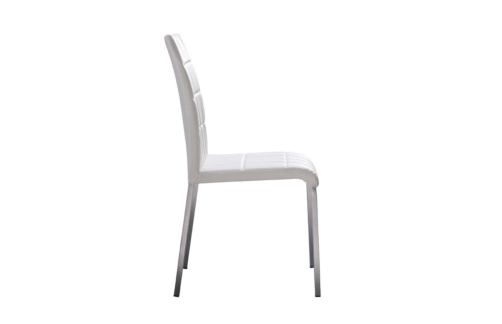 3450 White Eco-Leather Dining Chair - Thumbnail 2