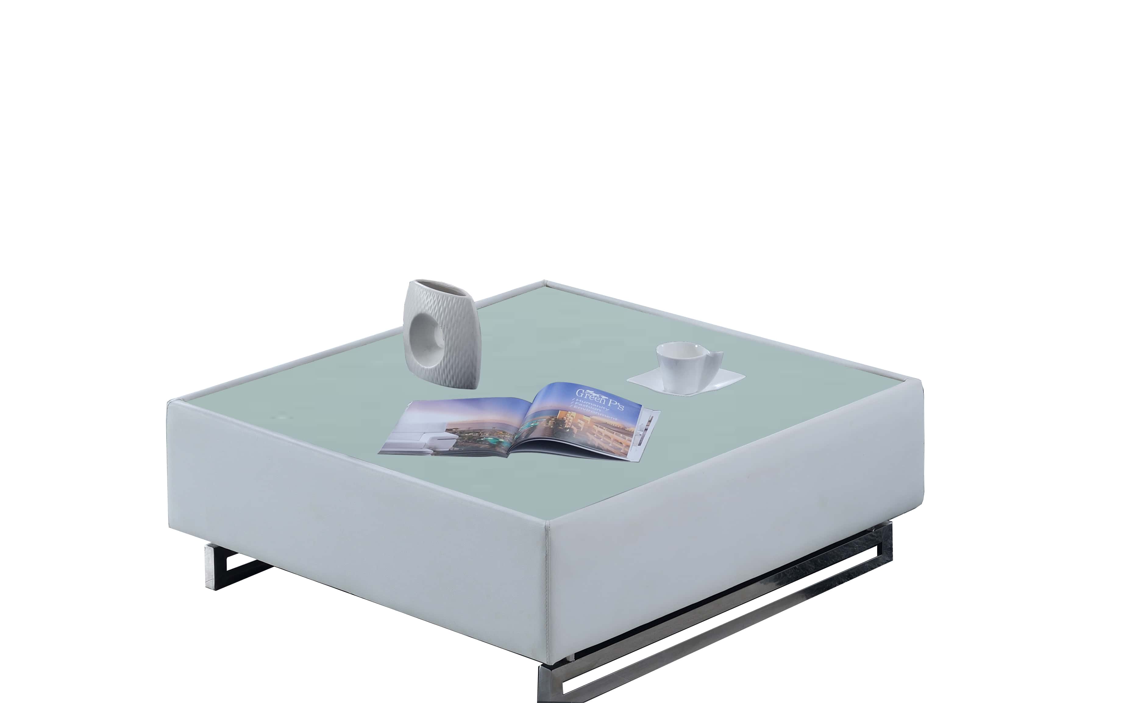 430 Square Leather Coffee Table