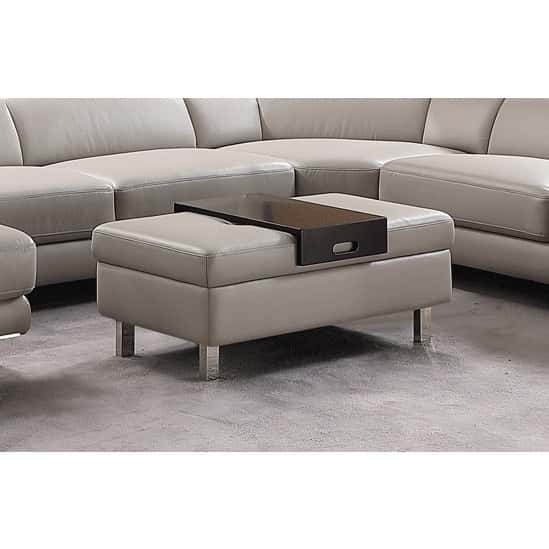 582 Light Grey Leather Coffee Table by ESF