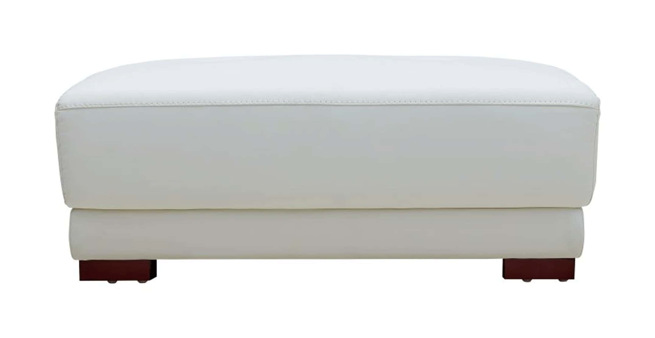 6028 White Leather Ottoman by ESF