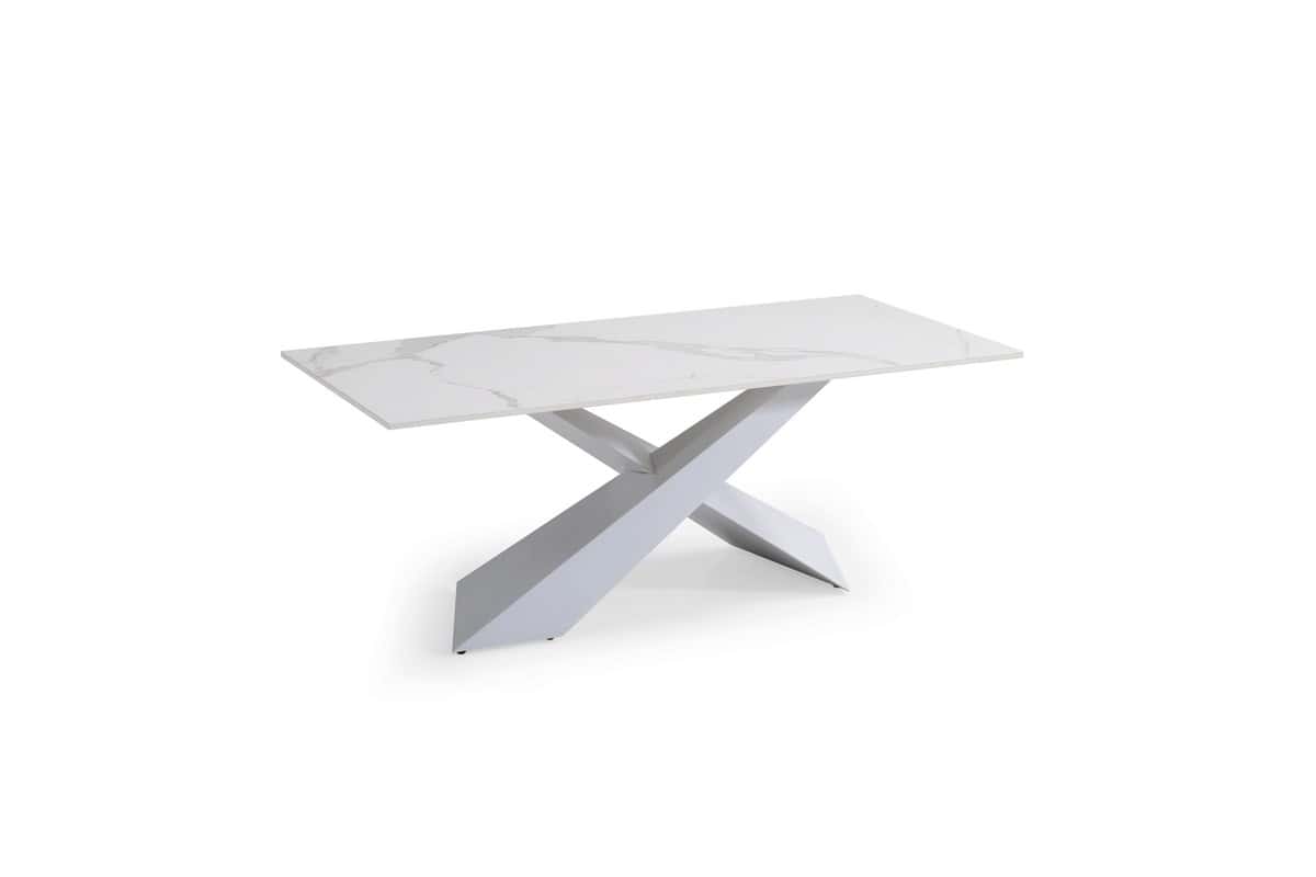 6046 White Ceramic Coffee Table - Thumbnail 4