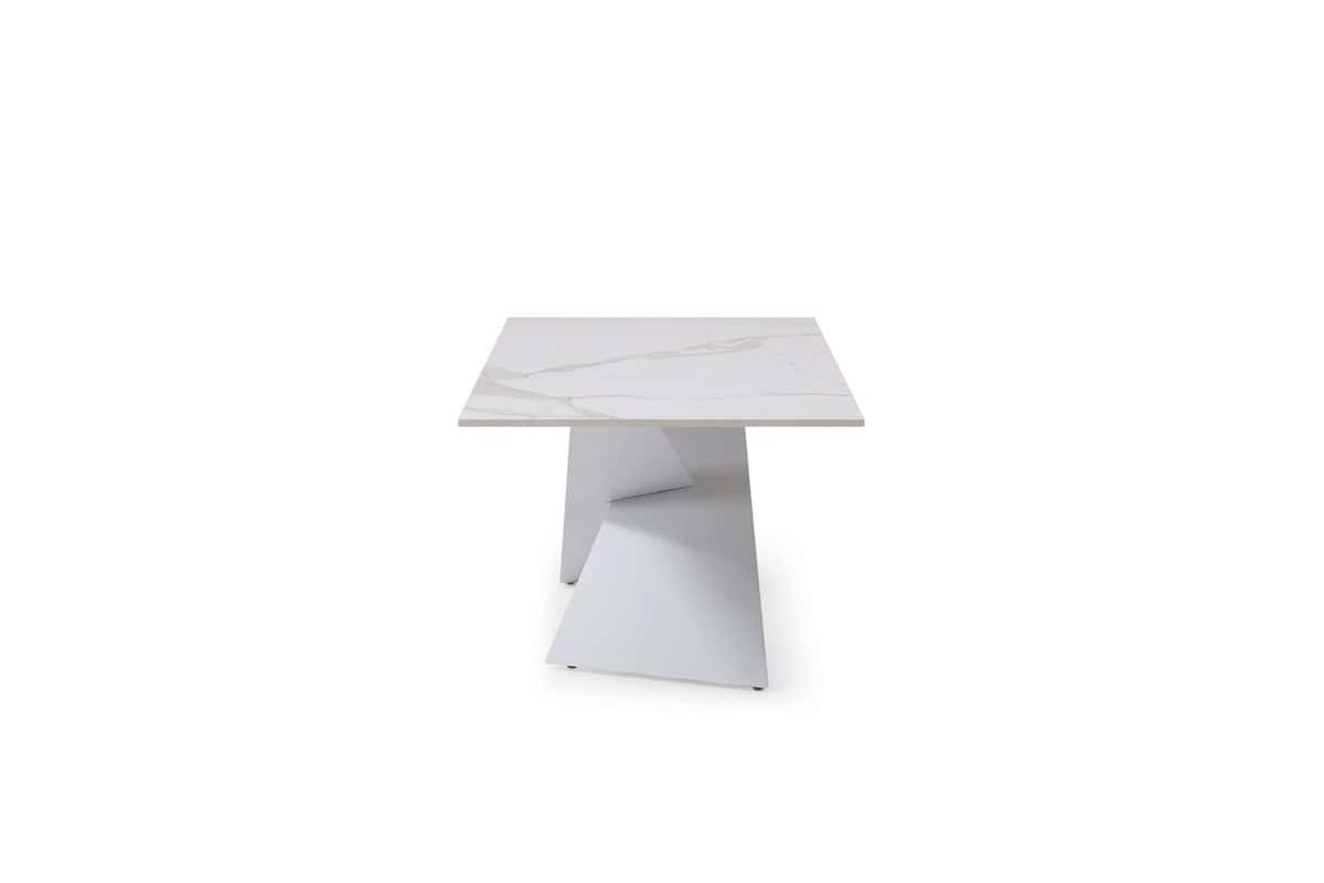 6046 White Ceramic Coffee Table - Thumbnail 5