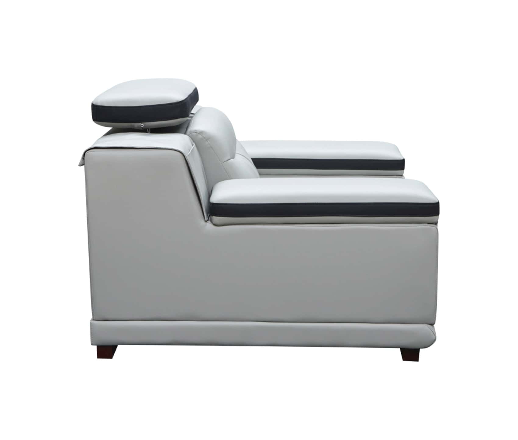908 Light Grey Leather Armchair