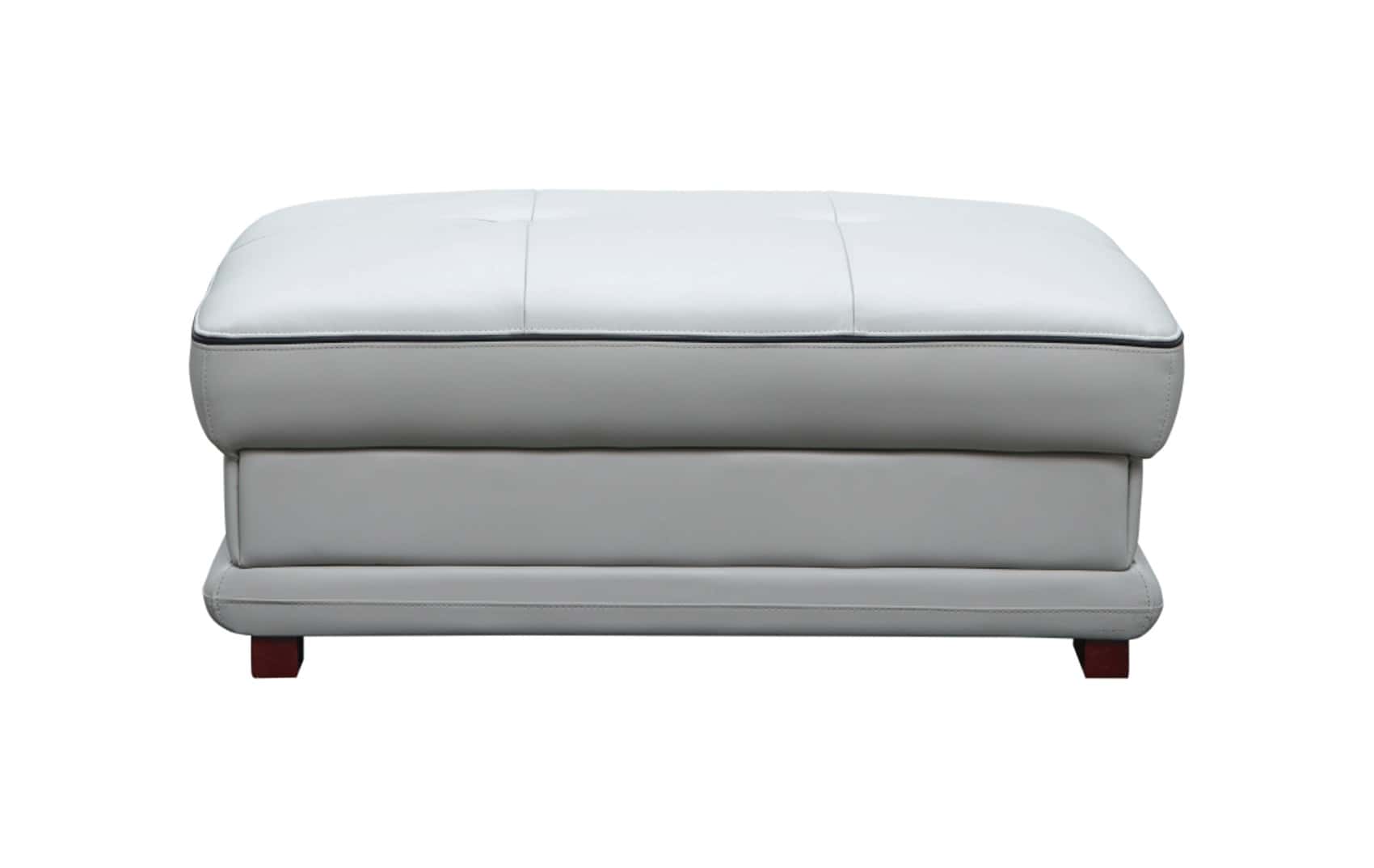 Small grey leather ottoman deals