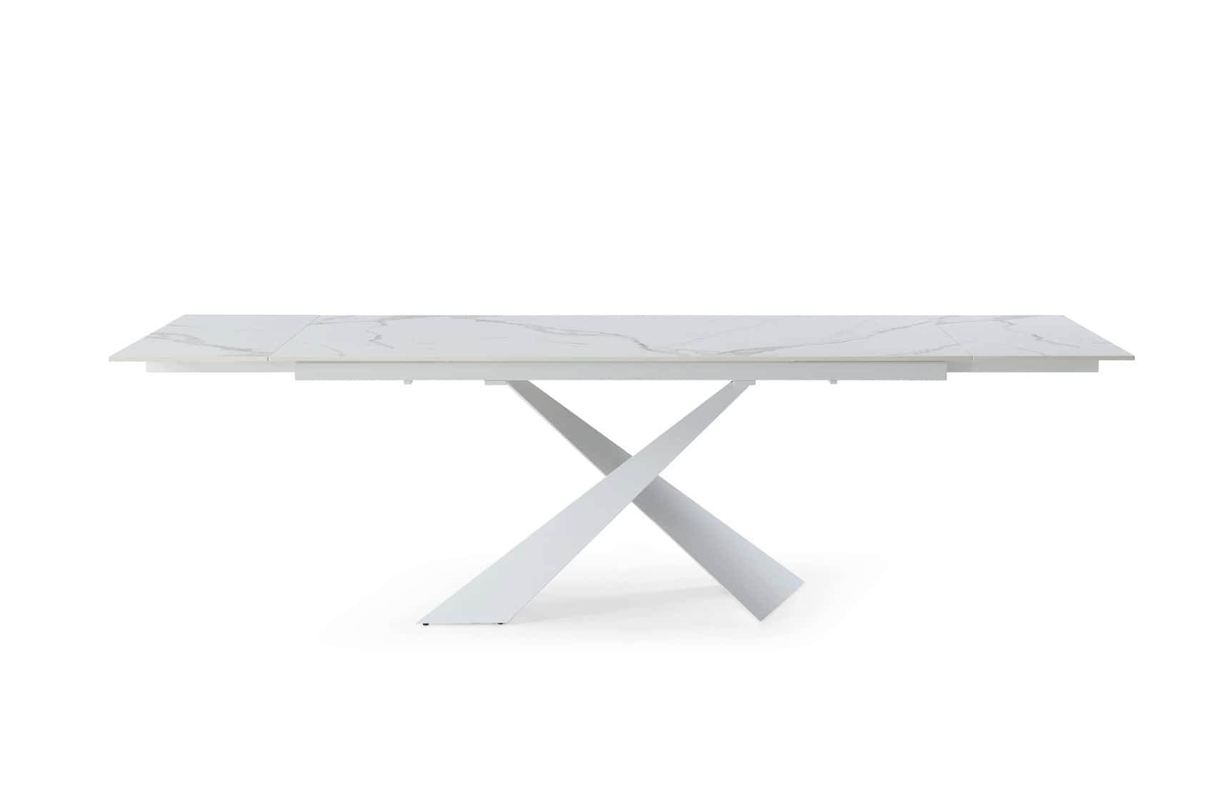 9113 White Dining Table w/2 16" Extension
