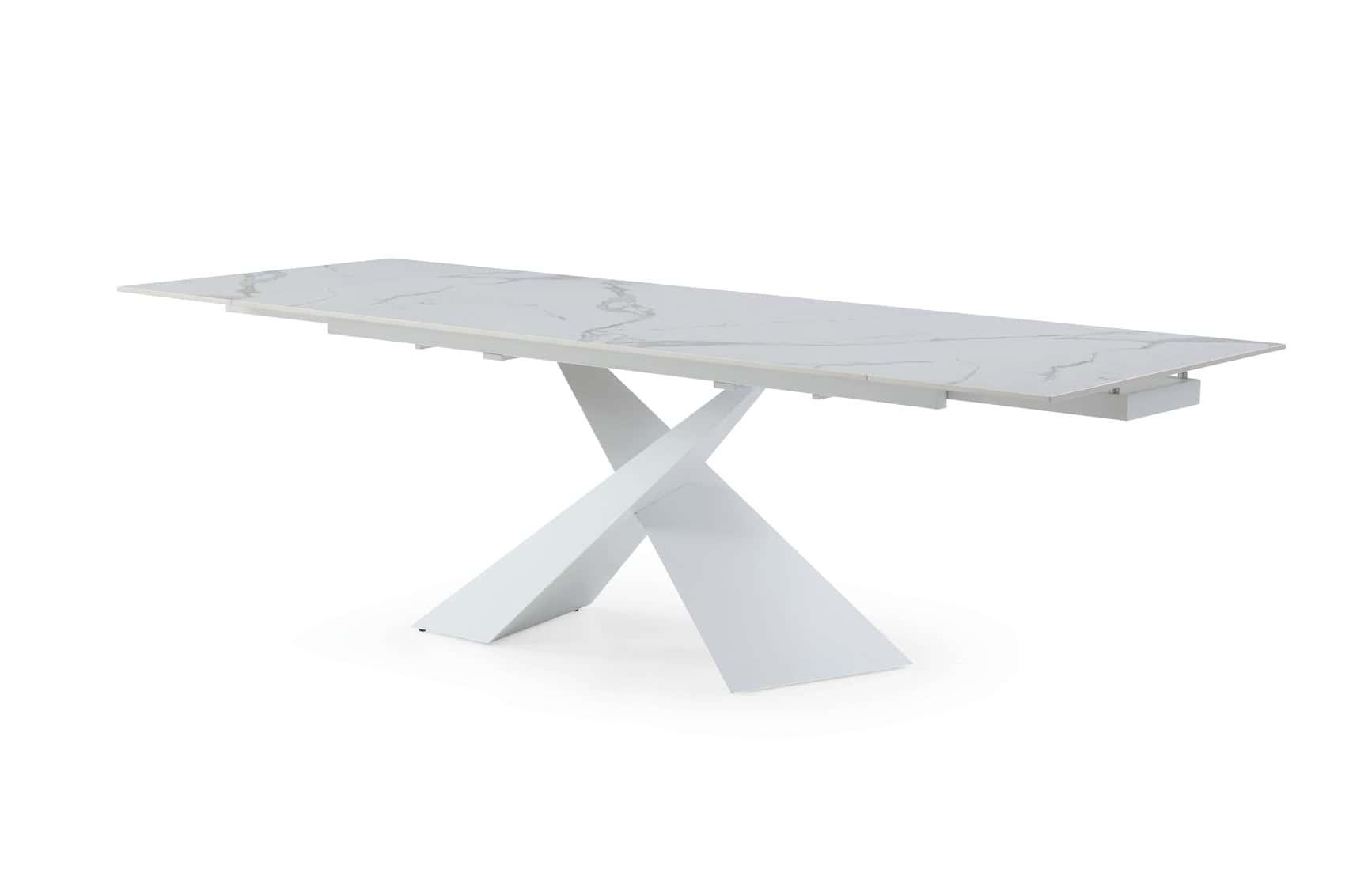 9113 White Dining Table w/2 16" Extension - Thumbnail 2