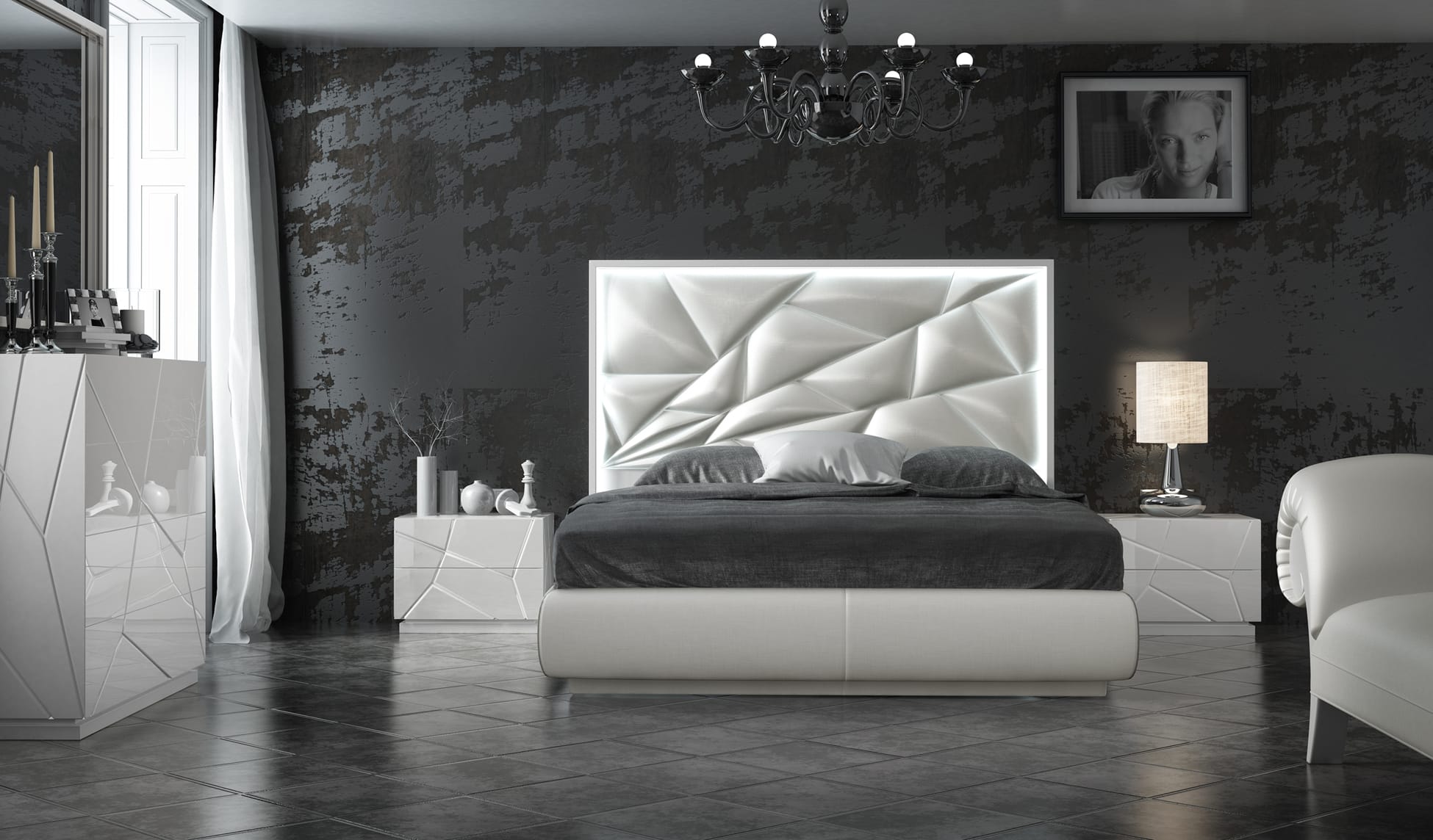 Kiu White Bedroom Set By Esf