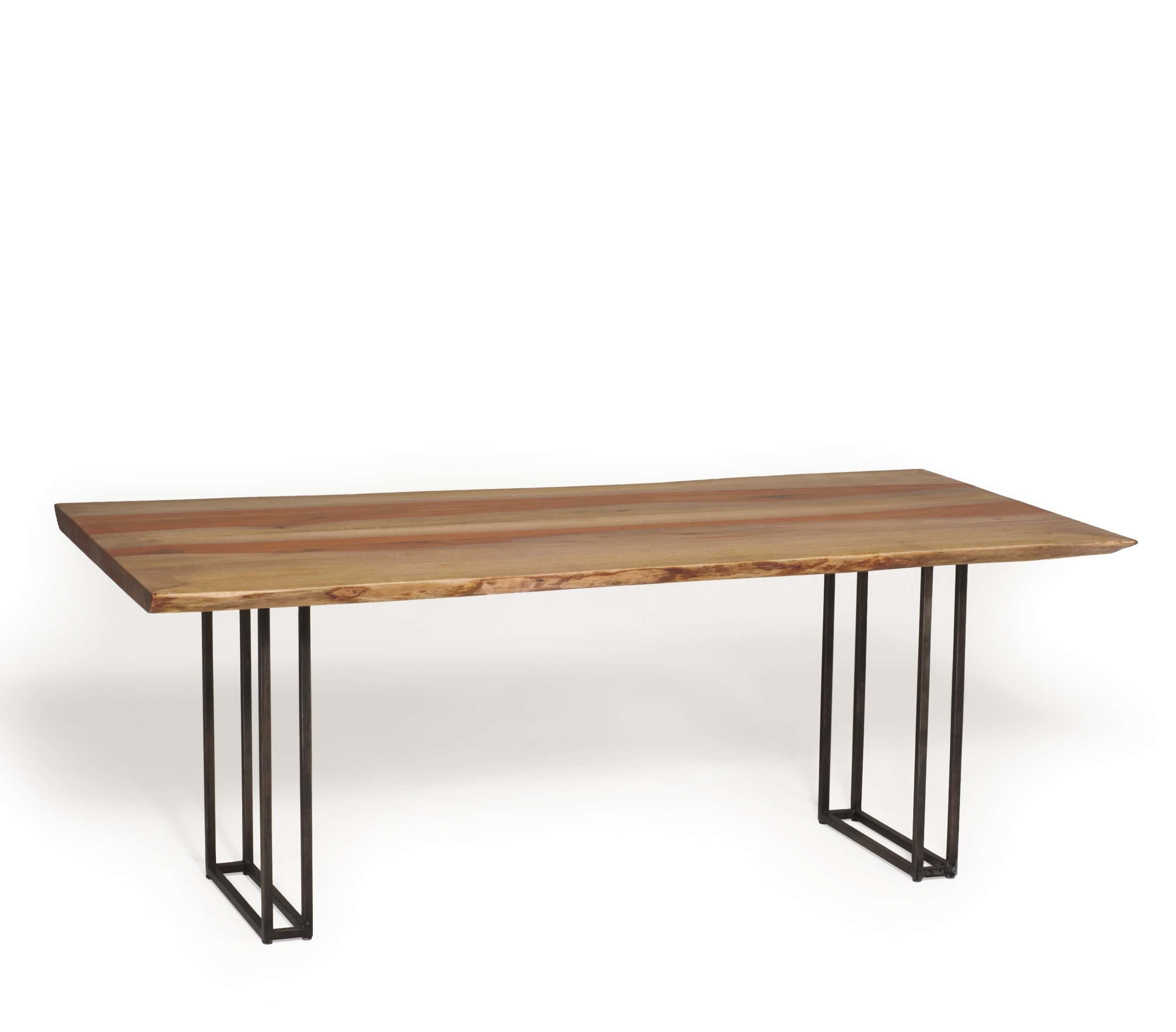 Wireframe Dining Table Base Wide - Iron/Clear Powder Coat at Futonland