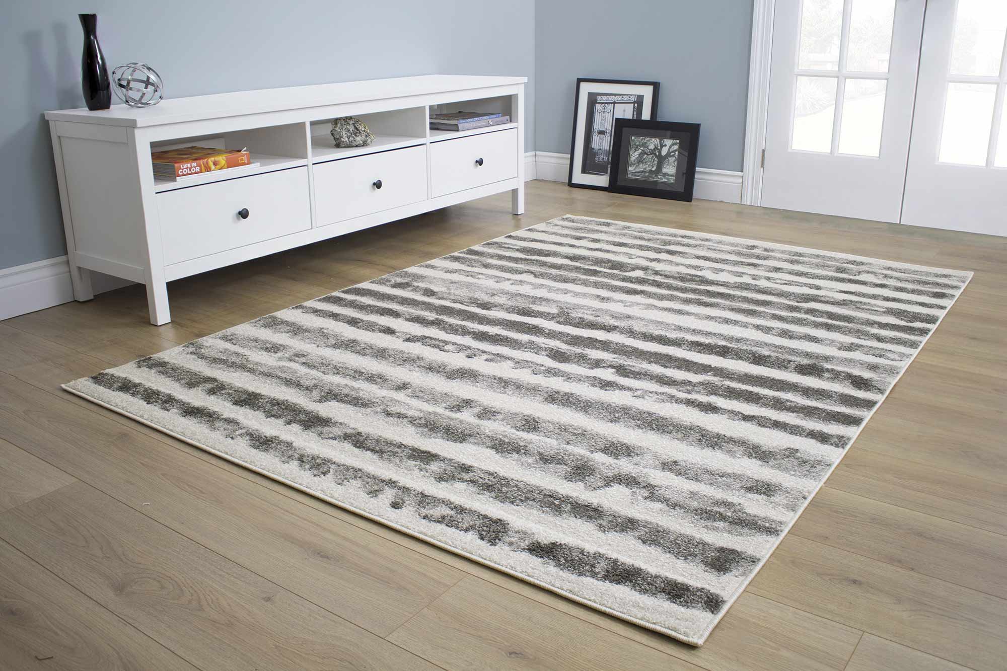 Markered Rug Focus Grey Marker Stripes Rug at Futonland