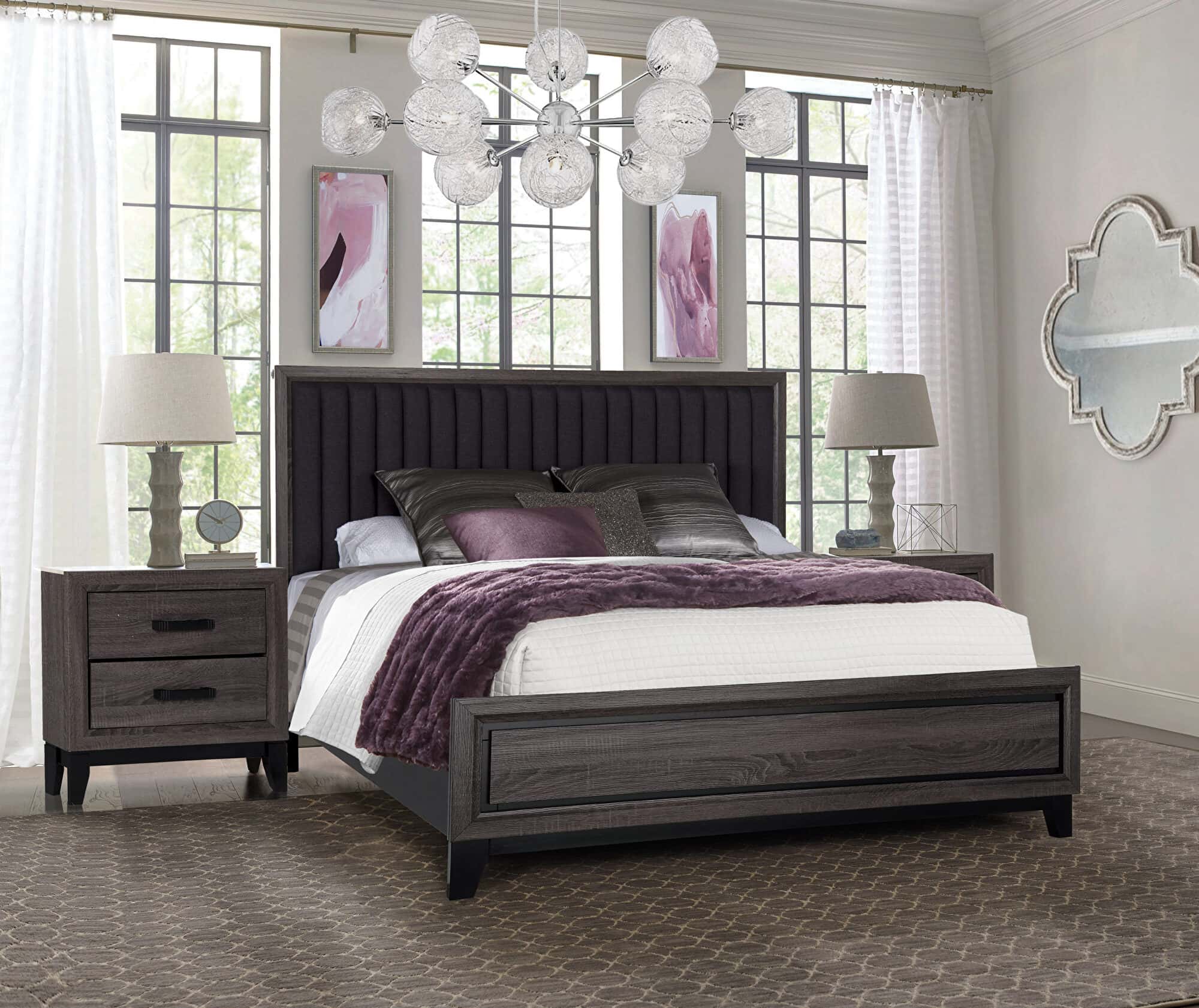 Room colors with white furniture. laura foil gray marble bedroom set by global furniture