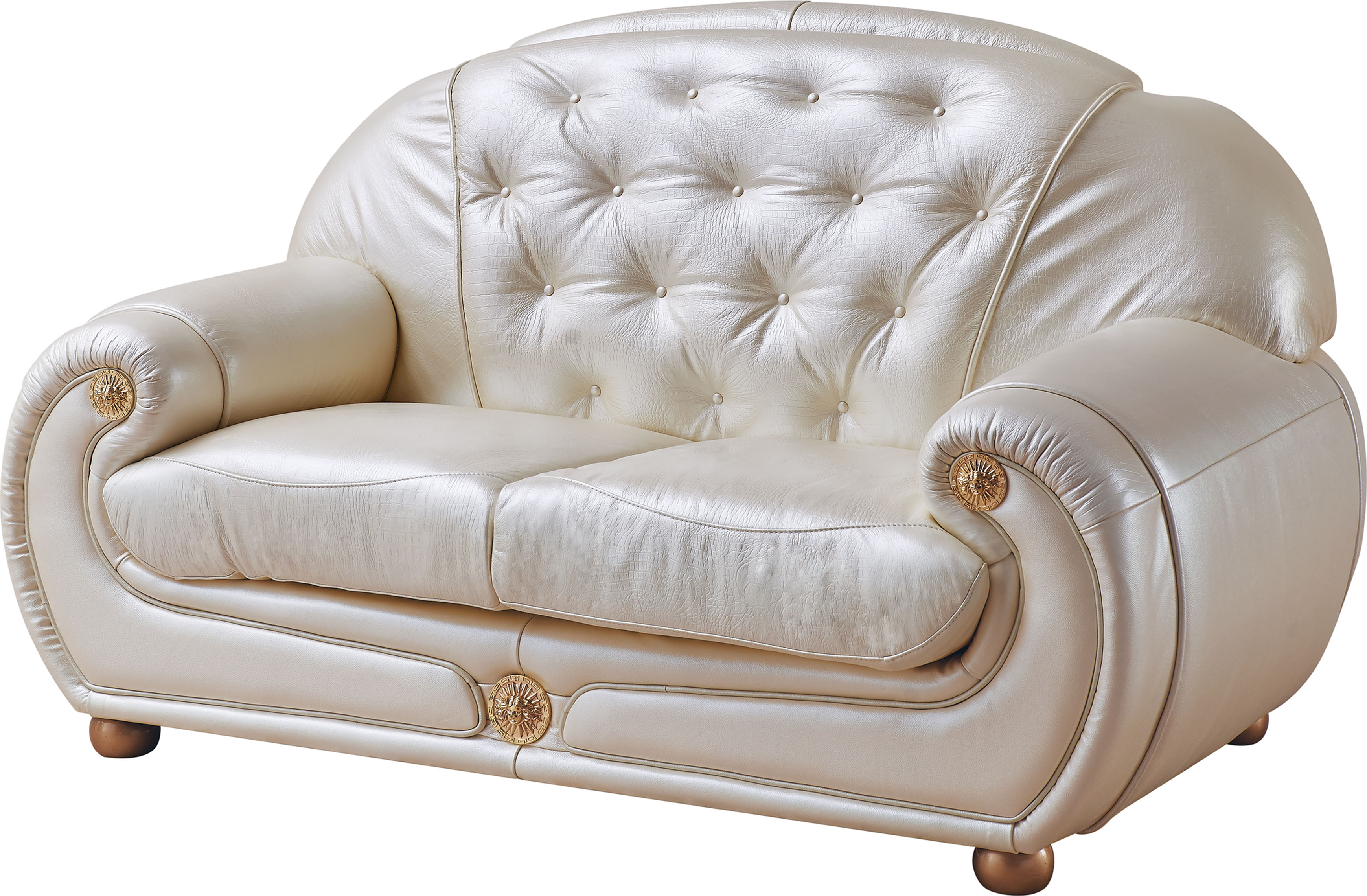 Ivory leather loveseat discount