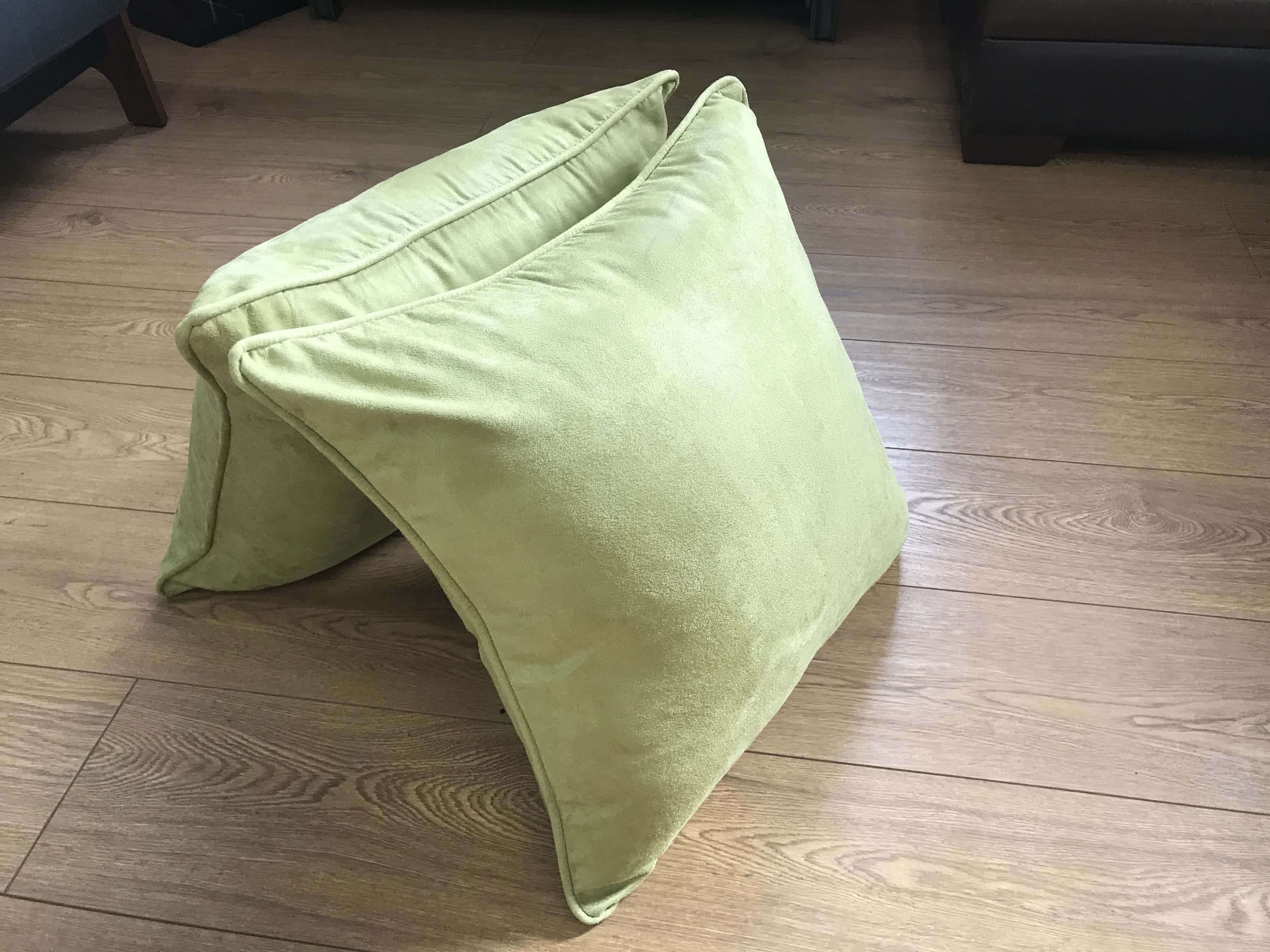 Suede Green Throw Pillows 20x20 w/Piping (Set of 2) by Prestige