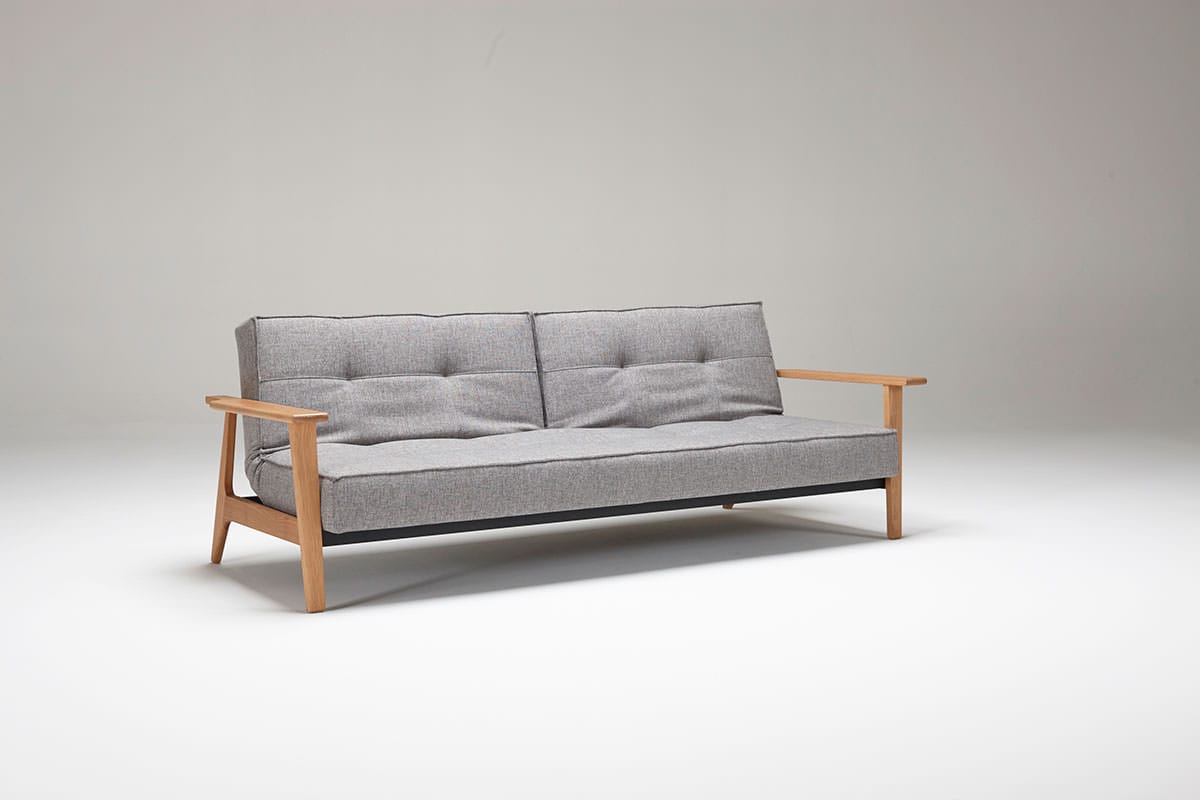 Splitback Sofa Bed w/Frej Arms Mixed Dance Gray by Innovation