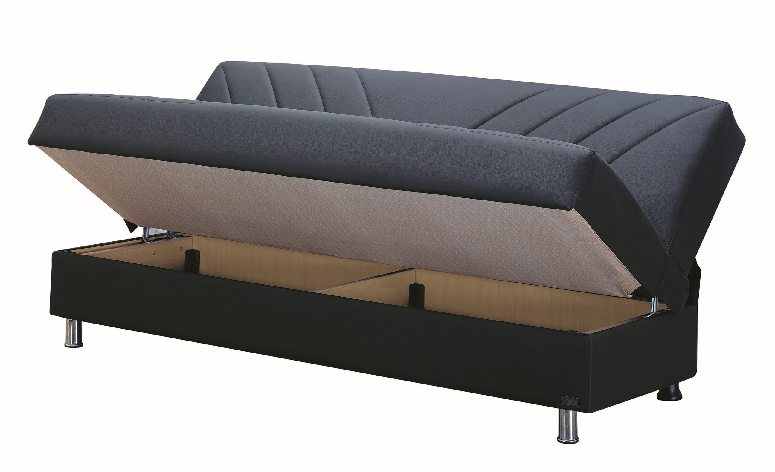 Halifax Black Leather Sofa Bed by Empire Furniture USA
