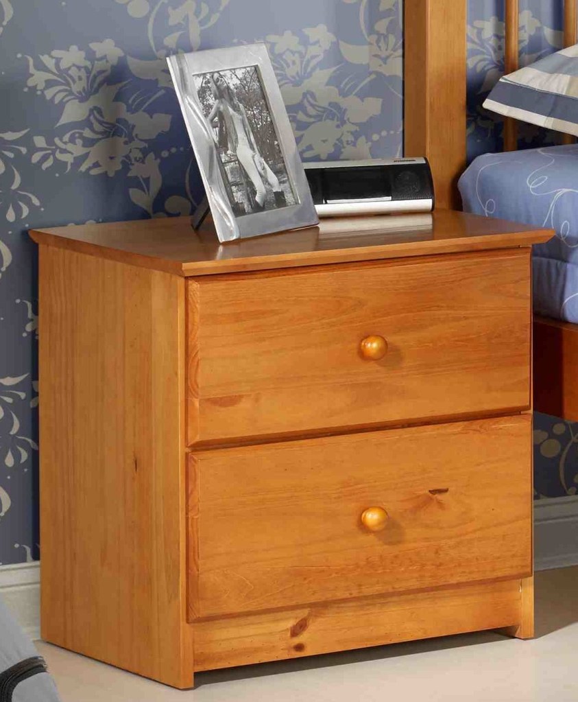 2 Drawer Pecan Solid Wood Nightstand by Innovations