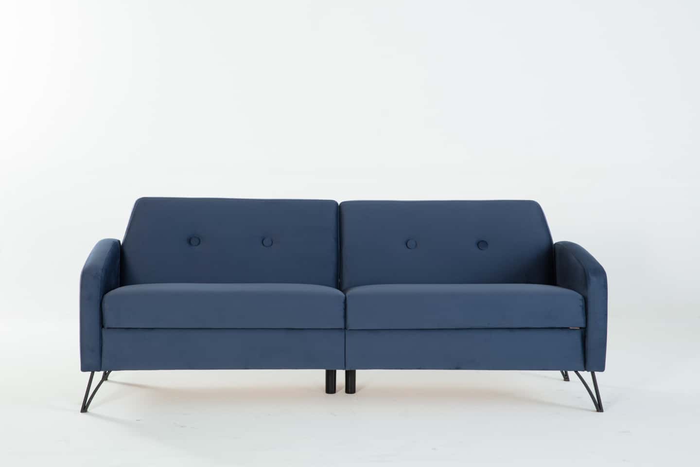 Juniper Vika Navy Blue 3 Seat Sleeper Sofa by Bellona