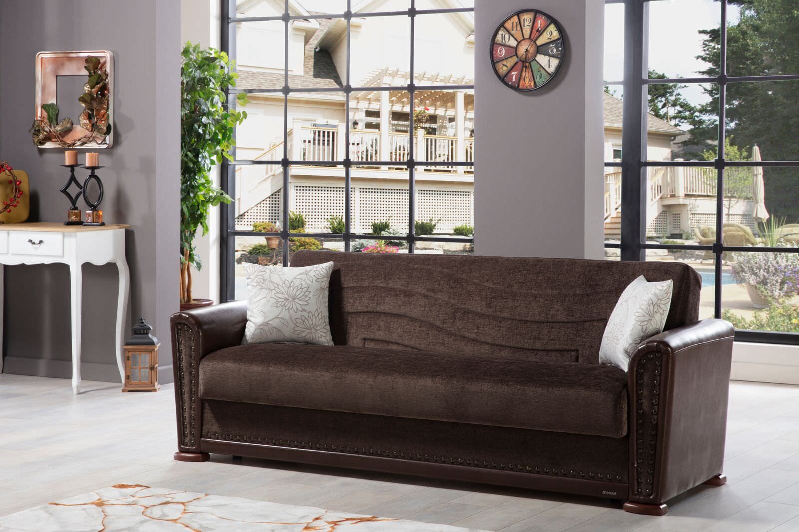 Alfa Jennifer Brown Sofa Bed by Istikbal Furniture