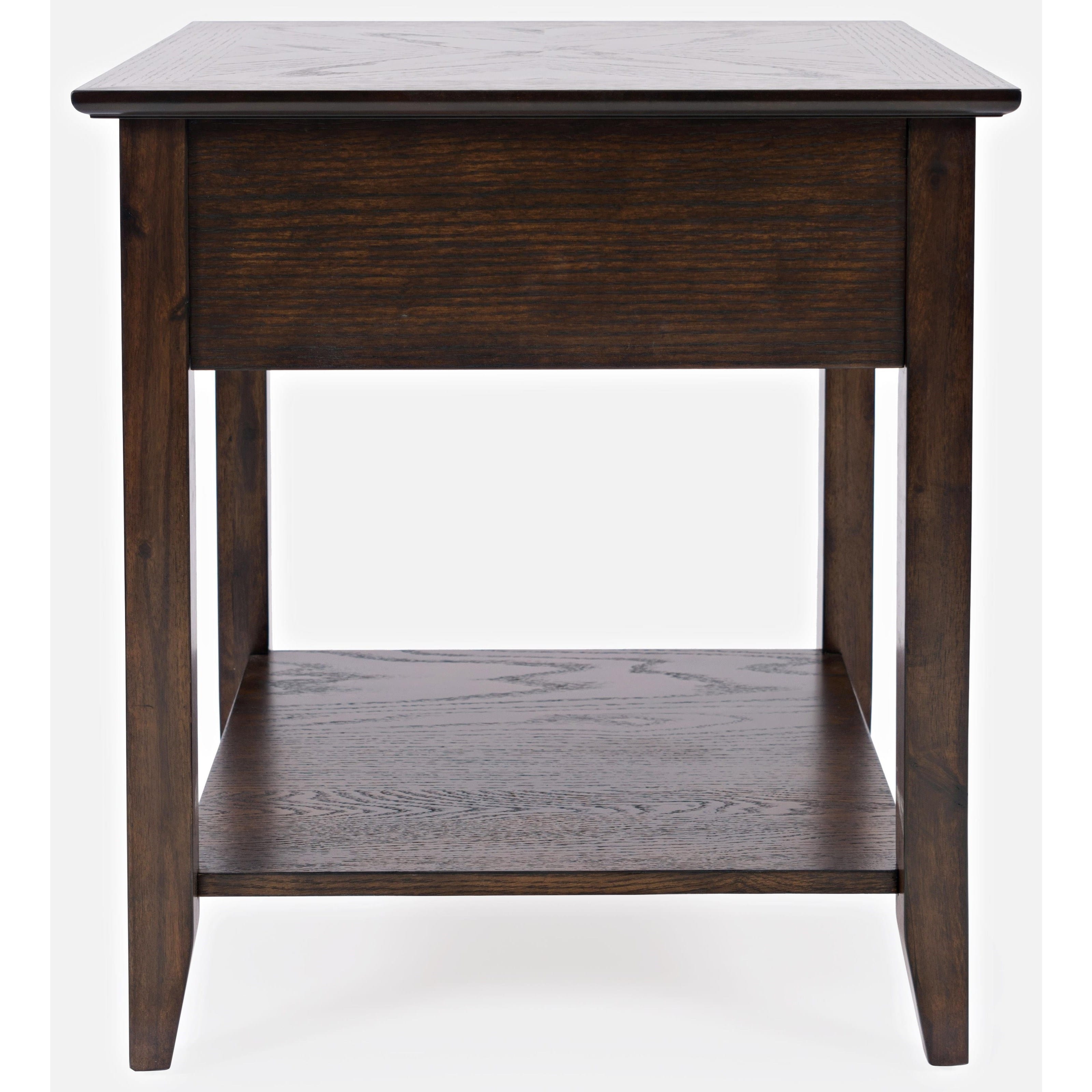 Espresso Dark Brown Wood End Table w/Drawer & Shelf at Futonland Espresso Dark Brown Wood End Table w/Drawer & Shelf at Futonland