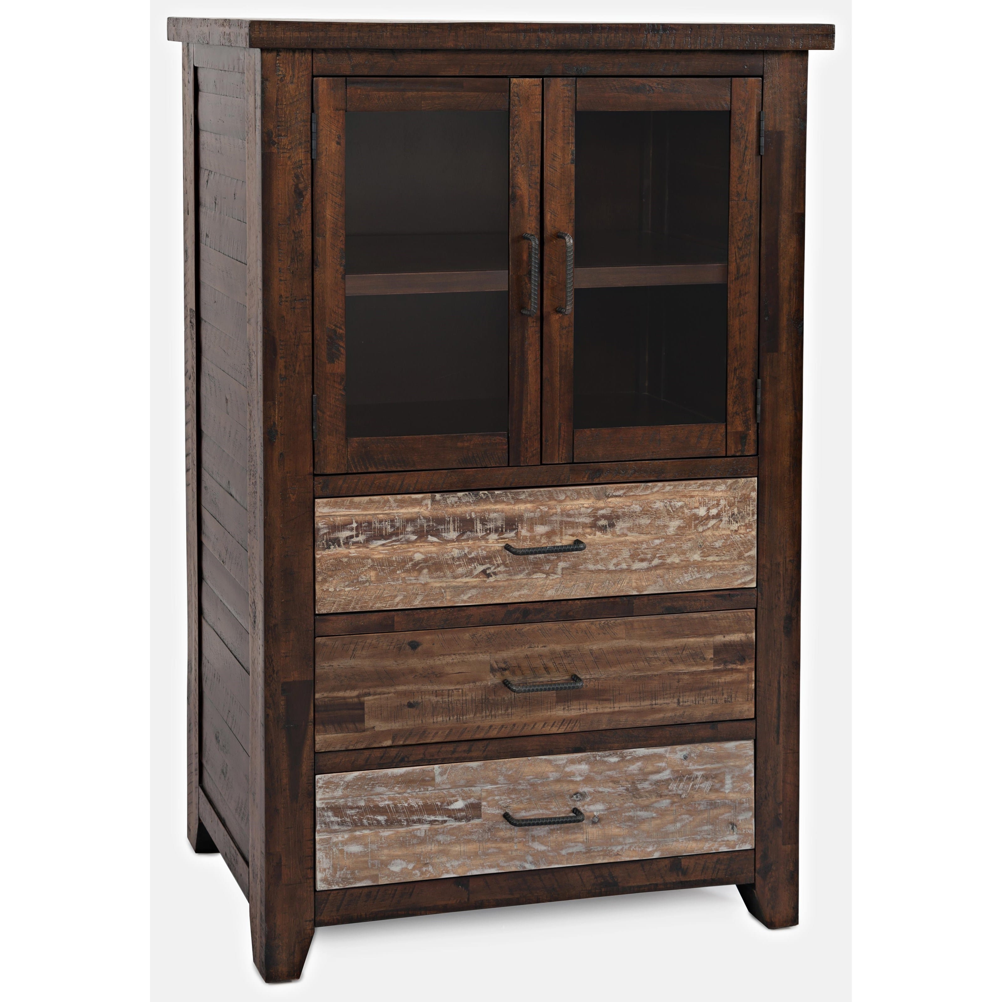 Painted Canyon 36 Display Chest W Glass Doors 3 Drawers By