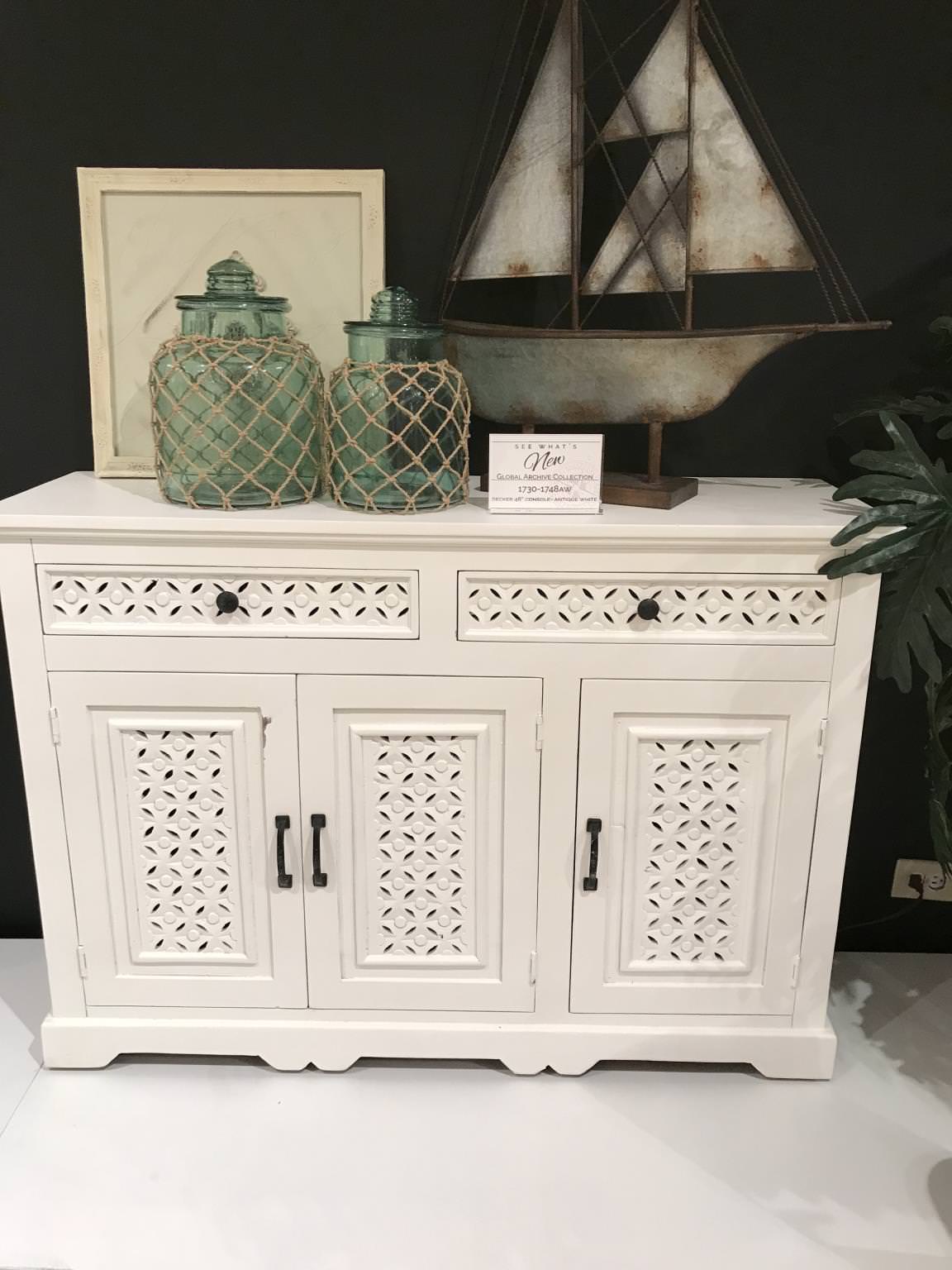 Decker 48 Inch Antique White Console By Jofran Furniture