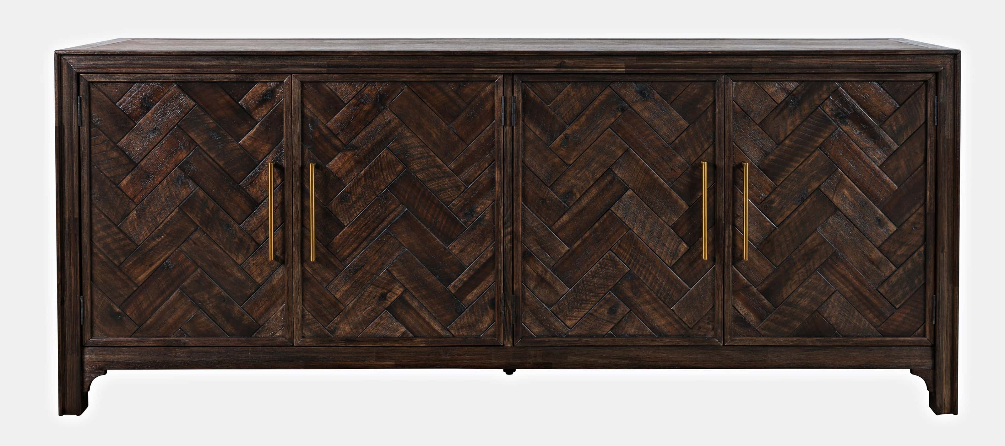 Gramercy Dark Chevron 4 Door Accent Cabinet - Thumbnail 3