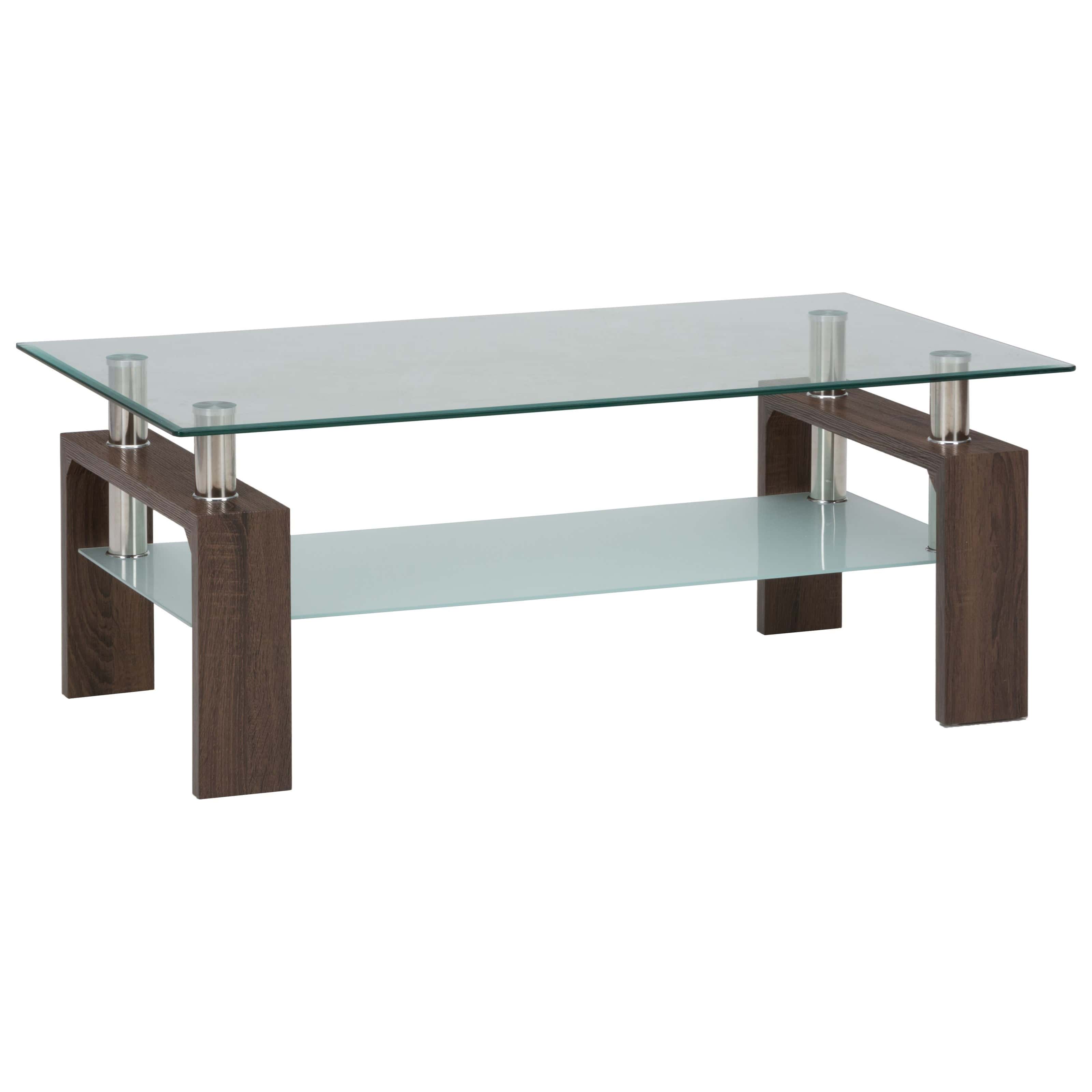 Compass Tempered Glass Rectangle Cocktail Table